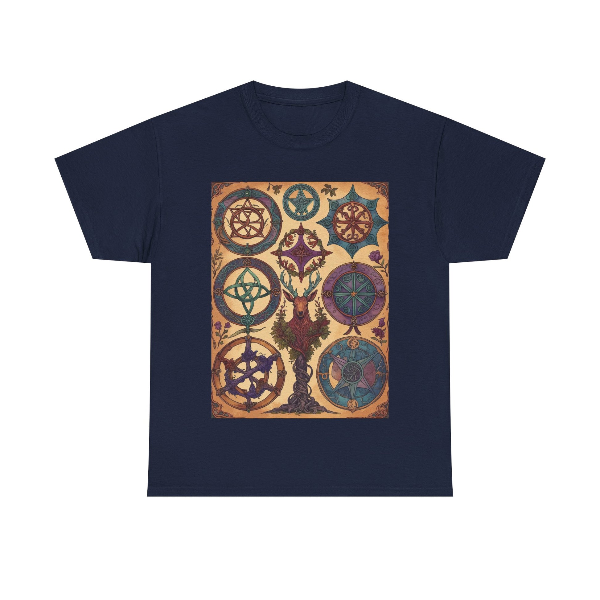 Mystical Art Unisex Heavy Cotton Tee, Trendy T-Shirt, Spiritual Vibes Tee, Gifting for Holidays, Everyday Wear