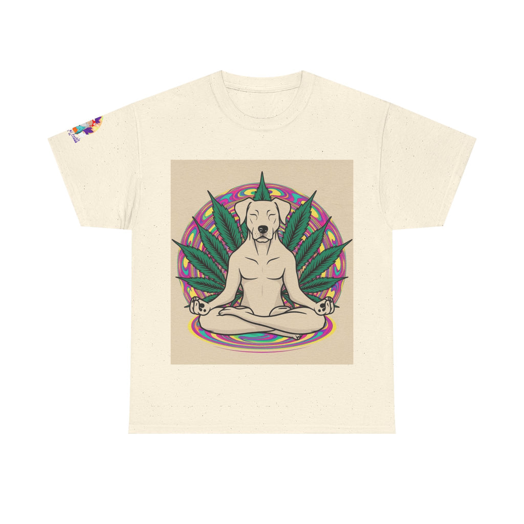 A Custom - Meditating Dog Unisex Heavy Cotton Tee - Chill Vibes Tee for Dog Lovers