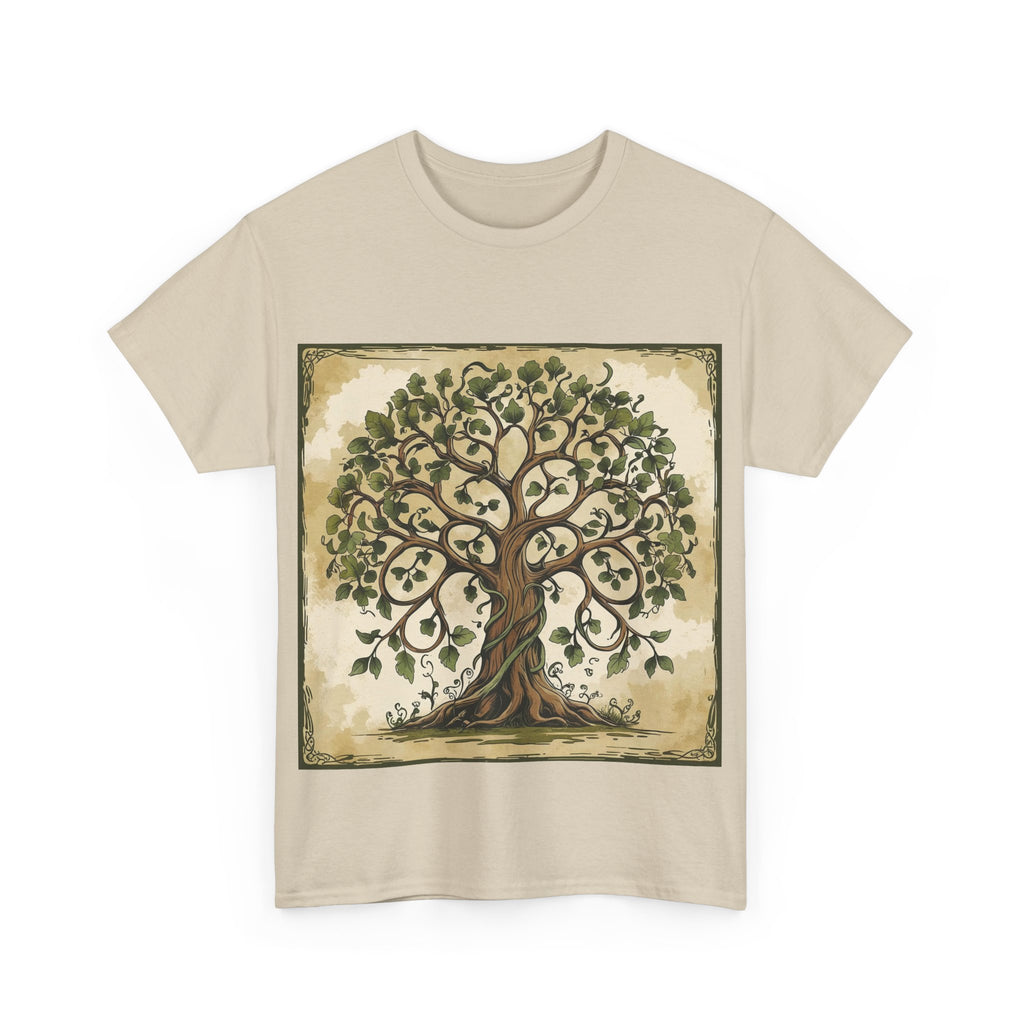 Unisex Heavy Cotton Tee with Nature and Crystal Designs, Bohemian T-Shirt, Tree of Life Tee, Gift for Yogis, Festival Apparel, [...]