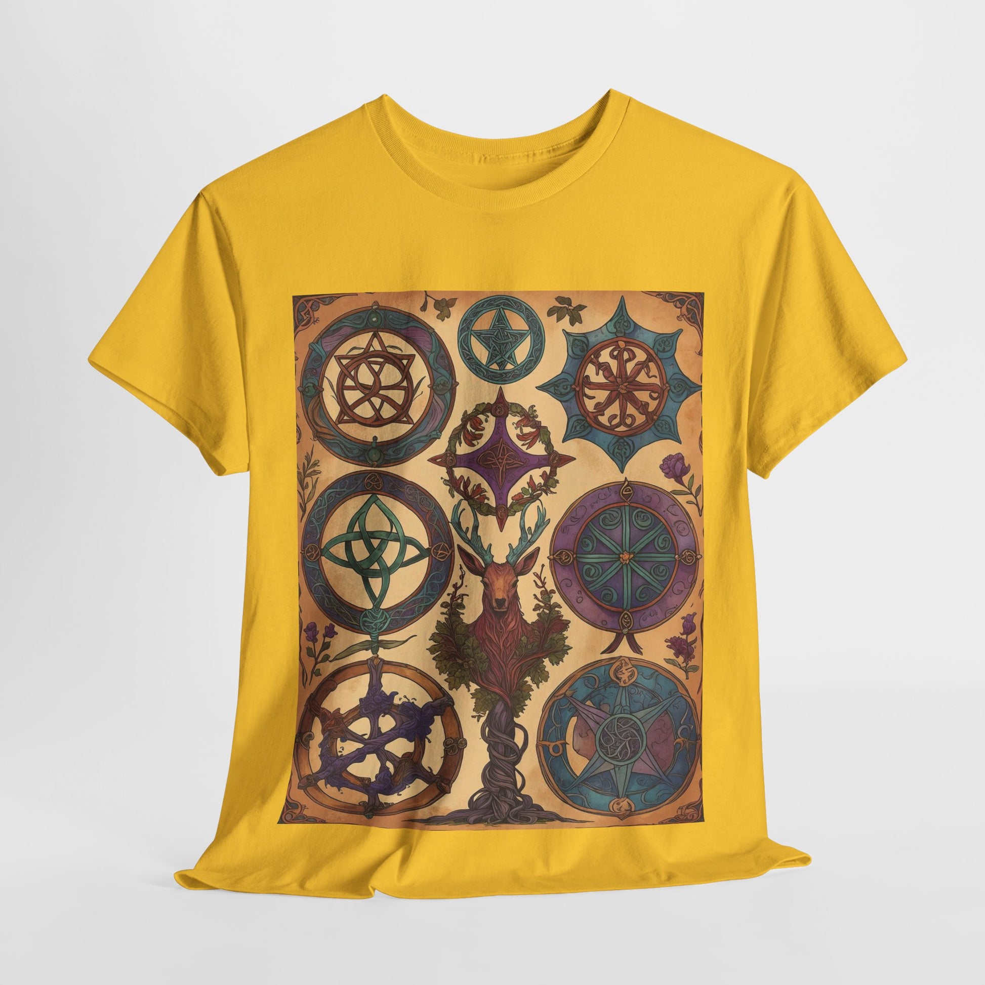 Mystical Art Unisex Heavy Cotton Tee, Trendy T-Shirt, Spiritual Vibes Tee, Gifting for Holidays, Everyday Wear
