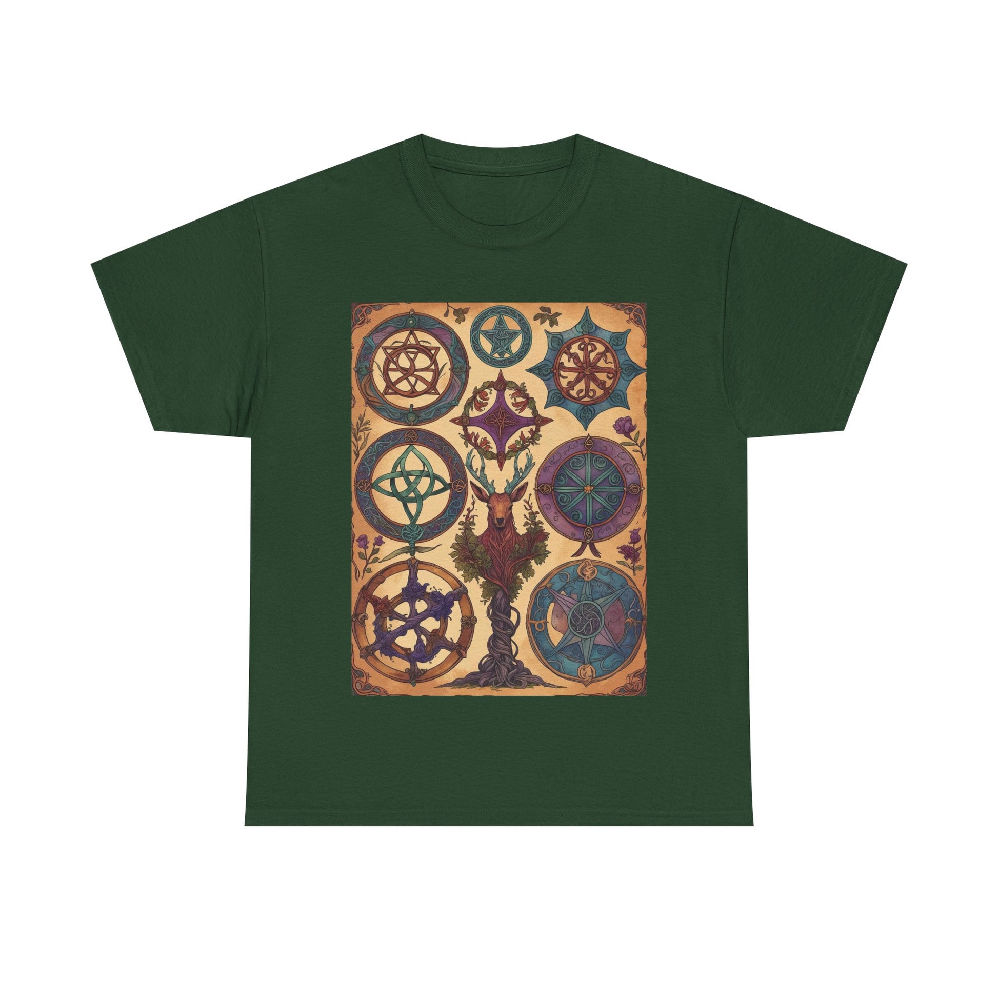 Mystical Art Unisex Heavy Cotton Tee, Trendy T-Shirt, Spiritual Vibes Tee, Gifting for Holidays, Everyday Wear