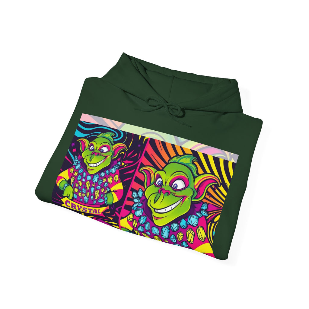 A Custom - Vibrant Crysta Goblin l-Themed Unisex Hoodie - "Get Ya Rocks Off Crystals" Design