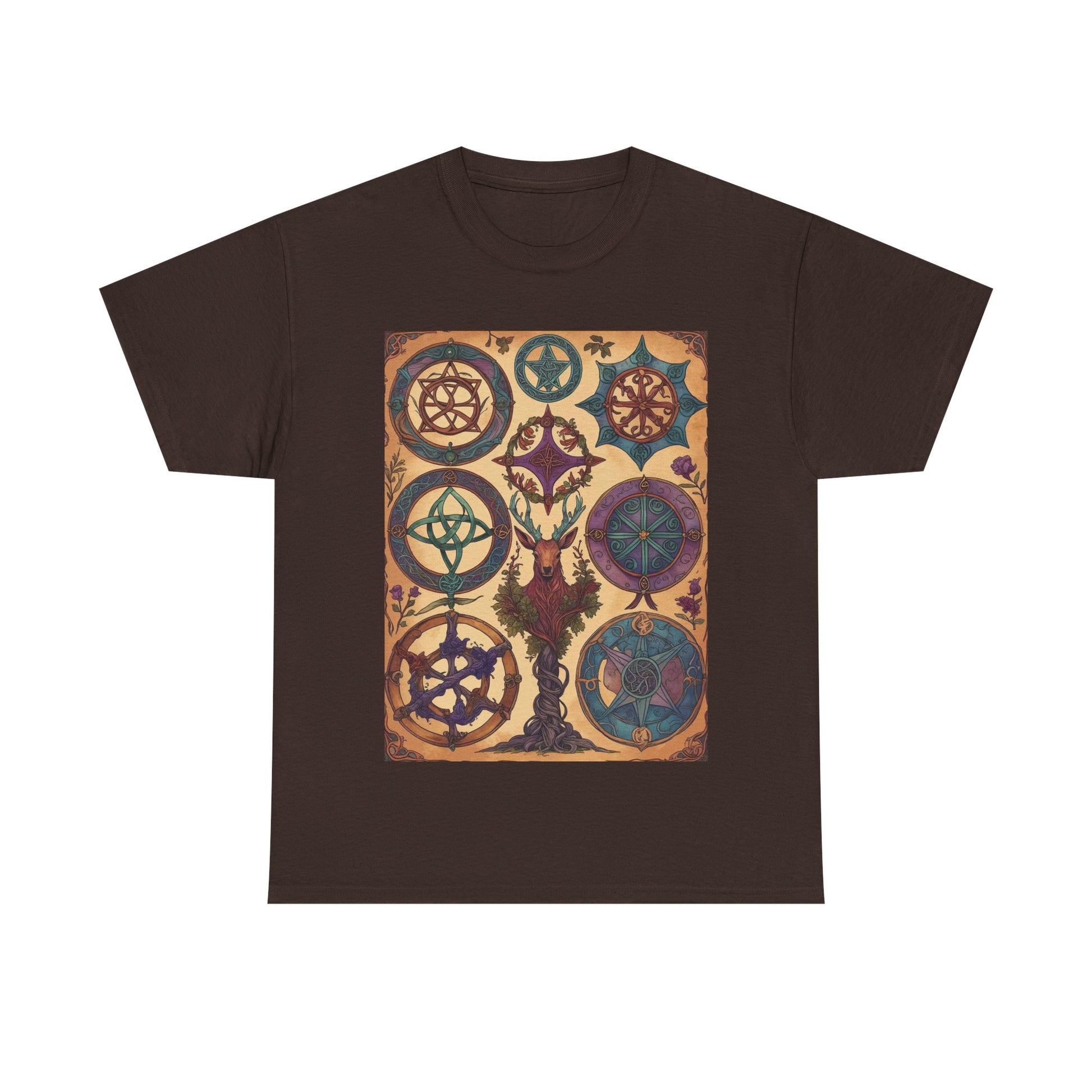 Mystical Art Unisex Heavy Cotton Tee, Trendy T-Shirt, Spiritual Vibes Tee, Gifting for Holidays, Everyday Wear