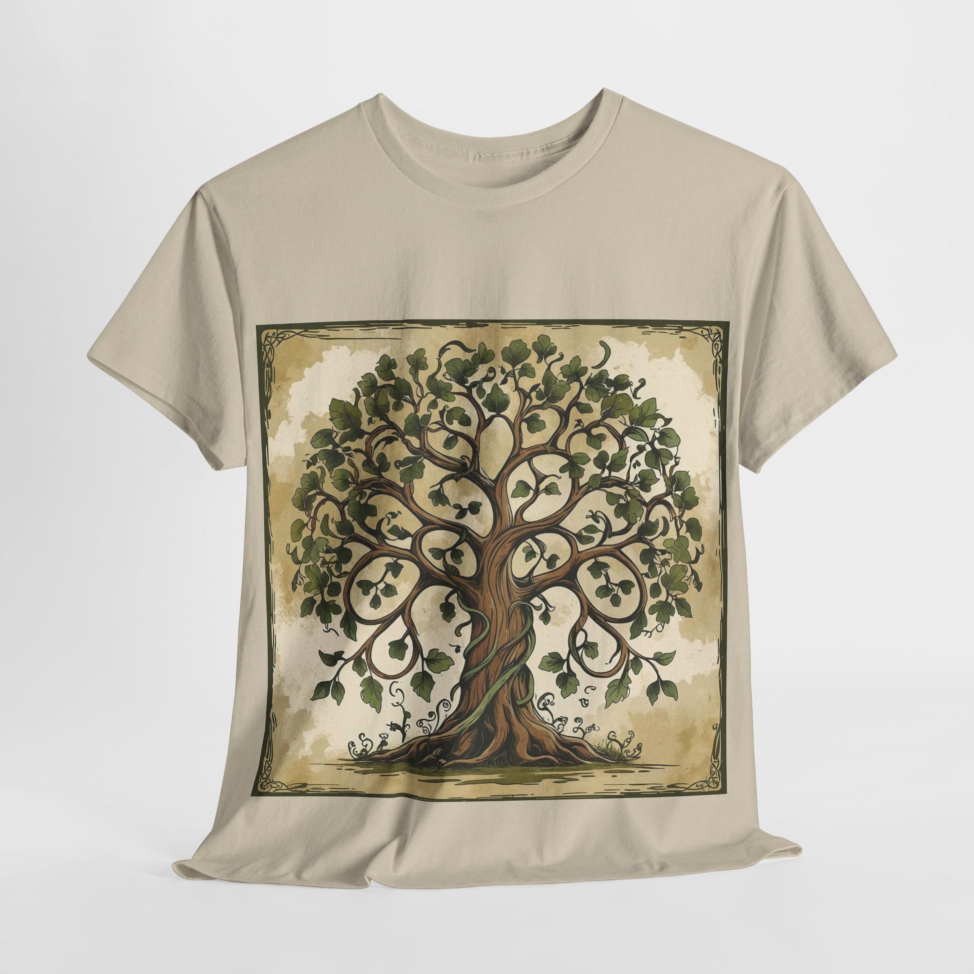 Unisex Heavy Cotton Tee with Nature and Crystal Designs, Bohemian T-Shirt, Tree of Life Tee, Gift for Yogis, Festival Apparel, [...]