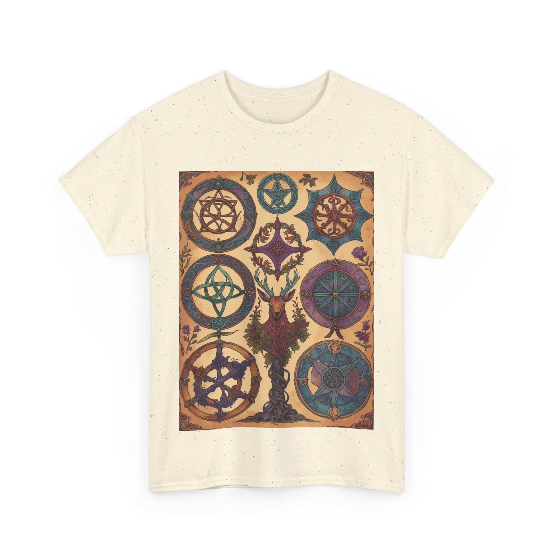Mystical Art Unisex Heavy Cotton Tee, Trendy T-Shirt, Spiritual Vibes Tee, Gifting for Holidays, Everyday Wear