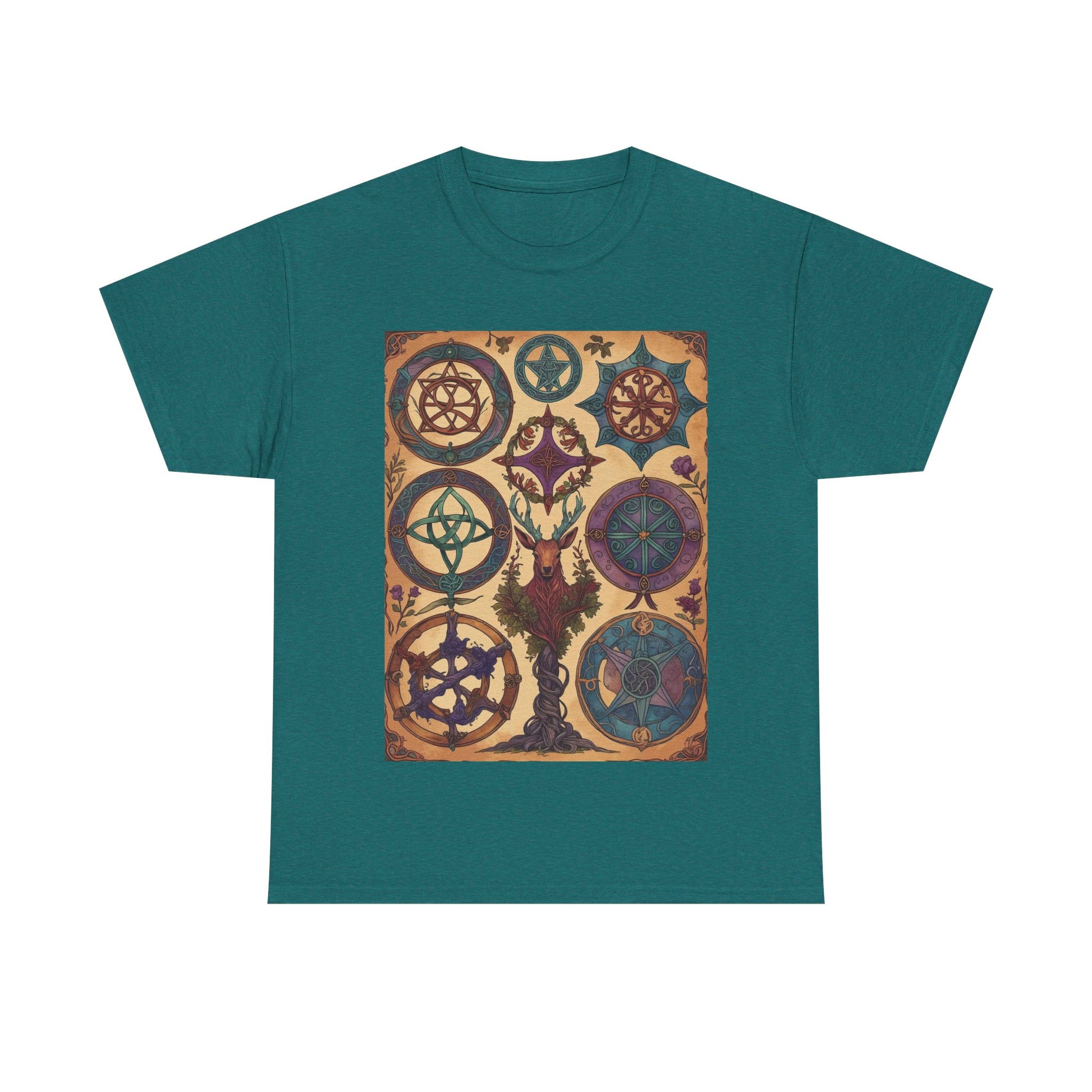 Mystical Art Unisex Heavy Cotton Tee, Trendy T-Shirt, Spiritual Vibes Tee, Gifting for Holidays, Everyday Wear