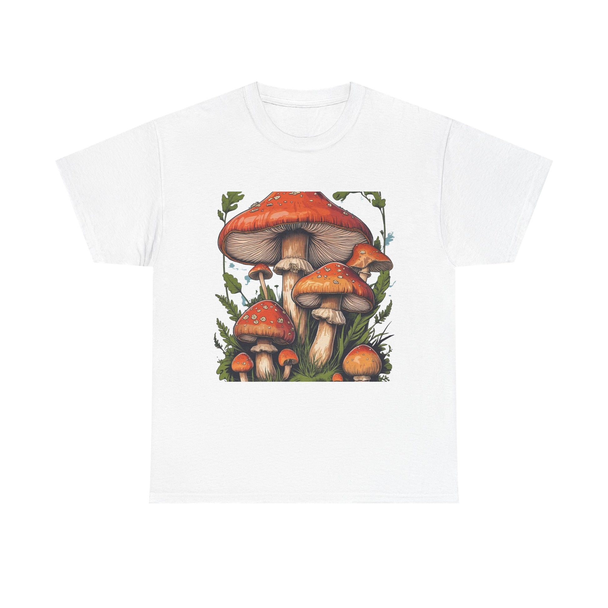 Mushroom Fantasy Tee, Unisex Cotton T-Shirt for Nature Lovers, Boho Style, Gift for Gardeners, Fun & Quirky Apparel