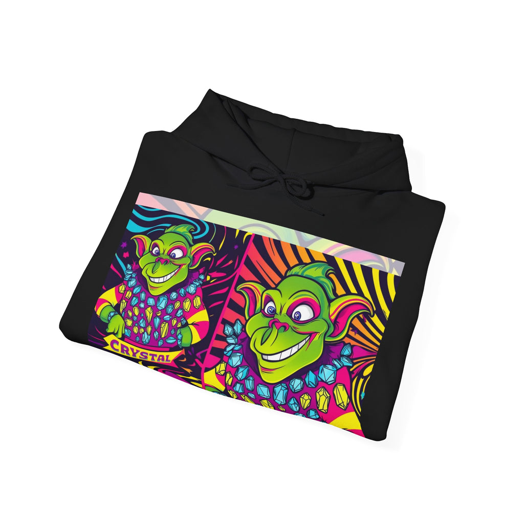 A Custom - Vibrant Crysta Goblin l-Themed Unisex Hoodie - "Get Ya Rocks Off Crystals" Design