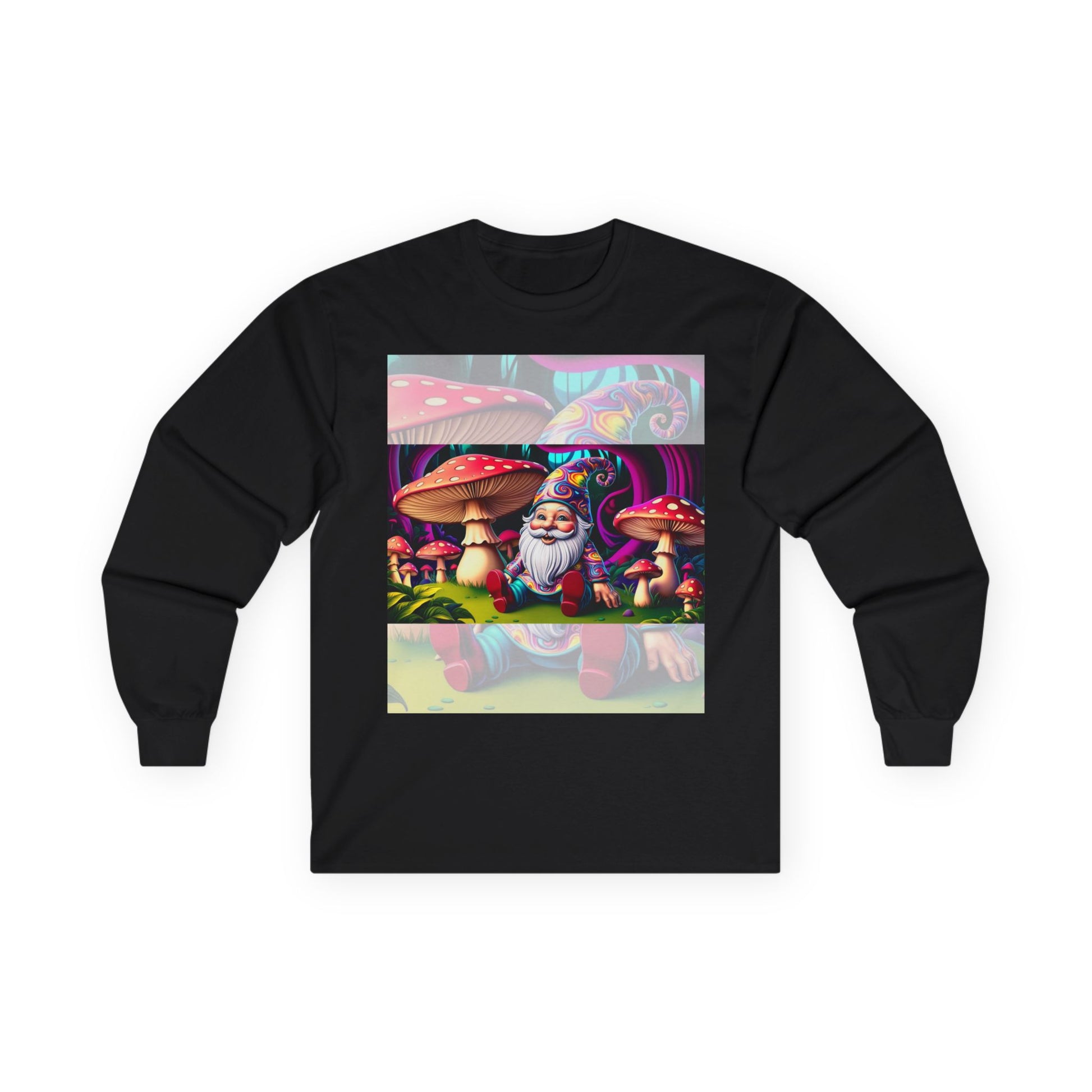 Whimsical Mushroom Gnome Long Sleeve Tee, Casual Unisex Apparel, Gift for Nature Lovers, Festival Wear, Magical Vibes **CUSTOM OPTIONS** -