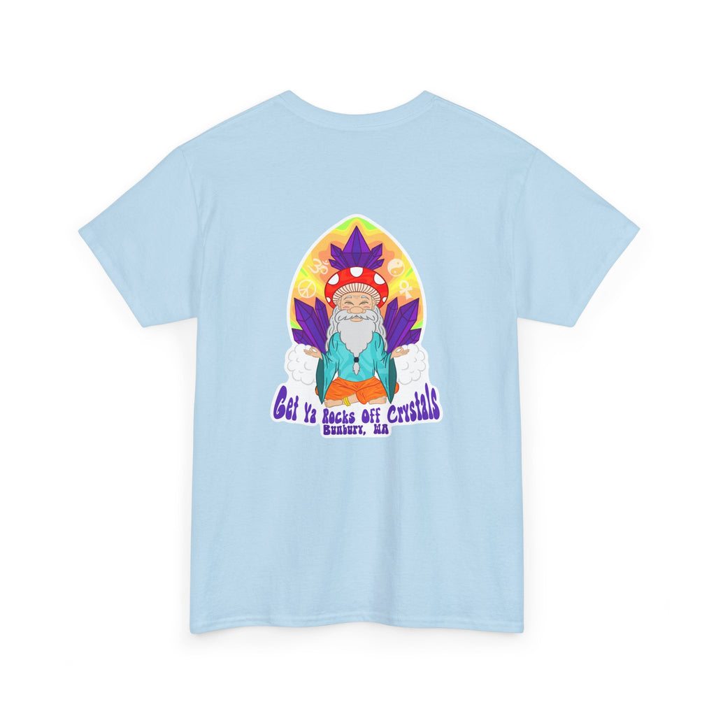 Trippy Forest Vibes Tee - Unisex Heavy Cotton T-Shirt, Festival Wear, Nature Lover Gift, Streetwear, Mushrooms Design, Gnome Art