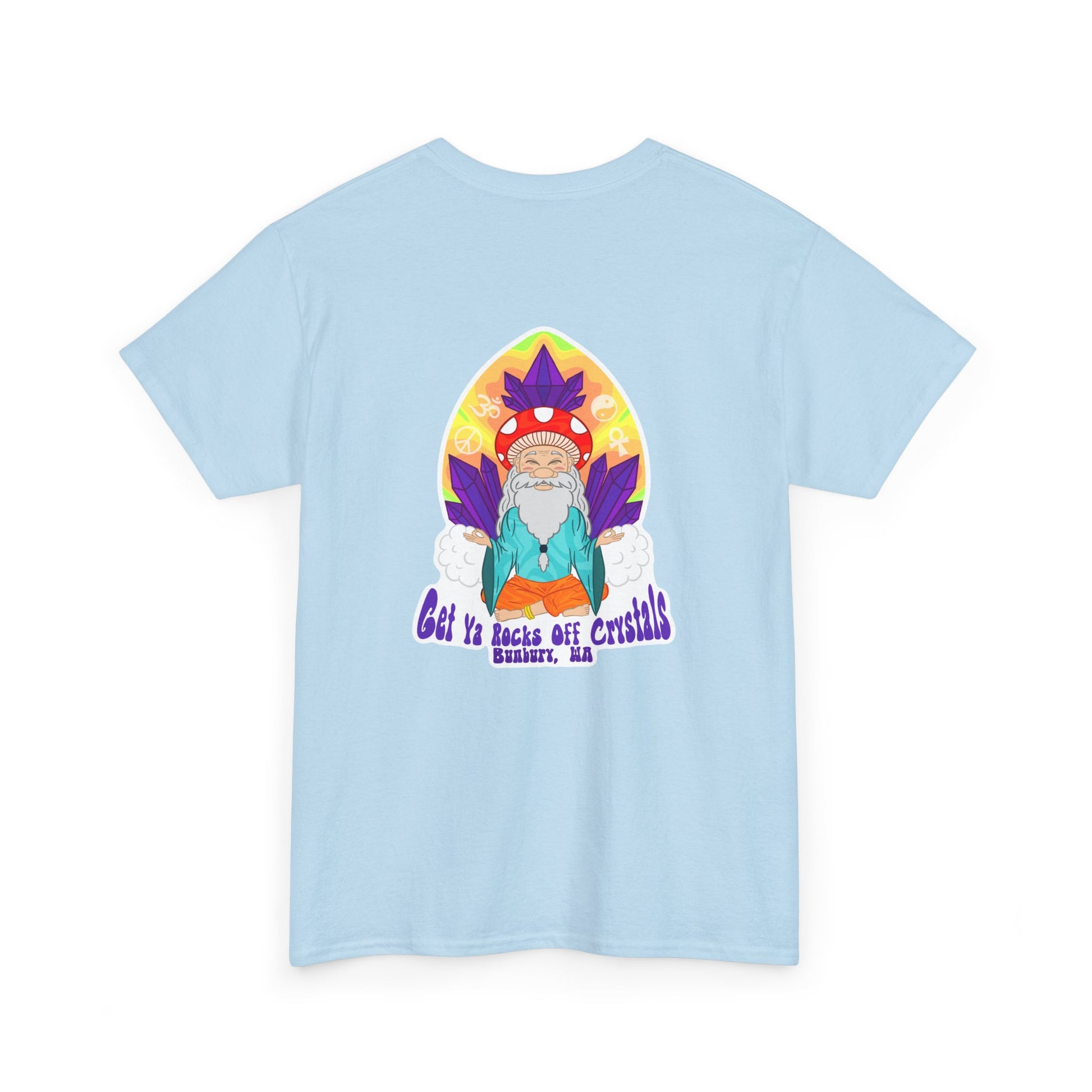 Trippy Forest Vibes Tee - Unisex Heavy Cotton T-Shirt, Festival Wear, Nature Lover Gift, Streetwear, Mushrooms Design, Gnome Art