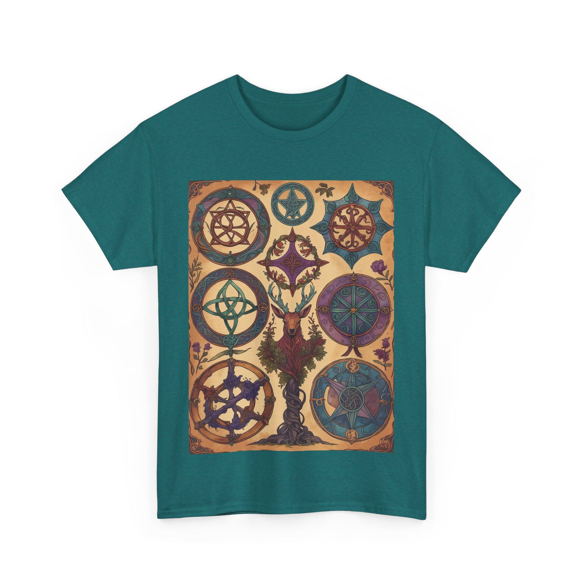 Mystical Art Unisex Heavy Cotton Tee, Trendy T-Shirt, Spiritual Vibes Tee, Gifting for Holidays, Everyday Wear