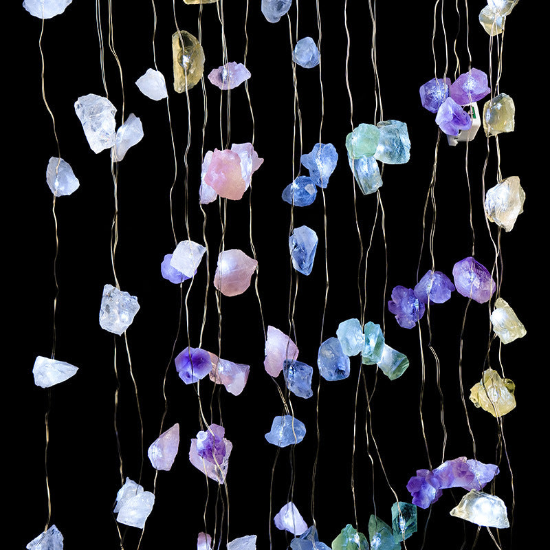 Natural Raw Stone - LED Light Strings - Multi Stone
