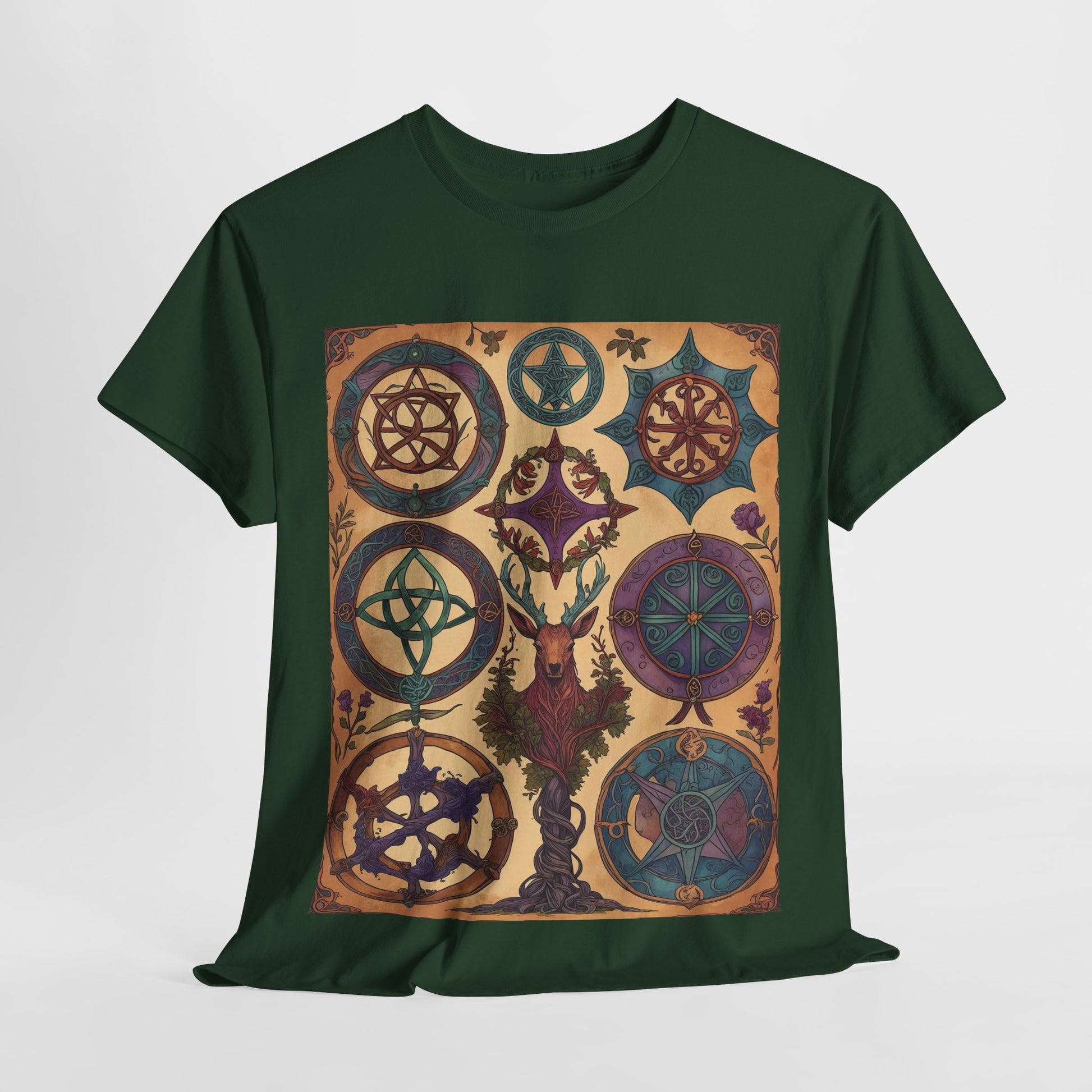 Mystical Art Unisex Heavy Cotton Tee, Trendy T-Shirt, Spiritual Vibes Tee, Gifting for Holidays, Everyday Wear