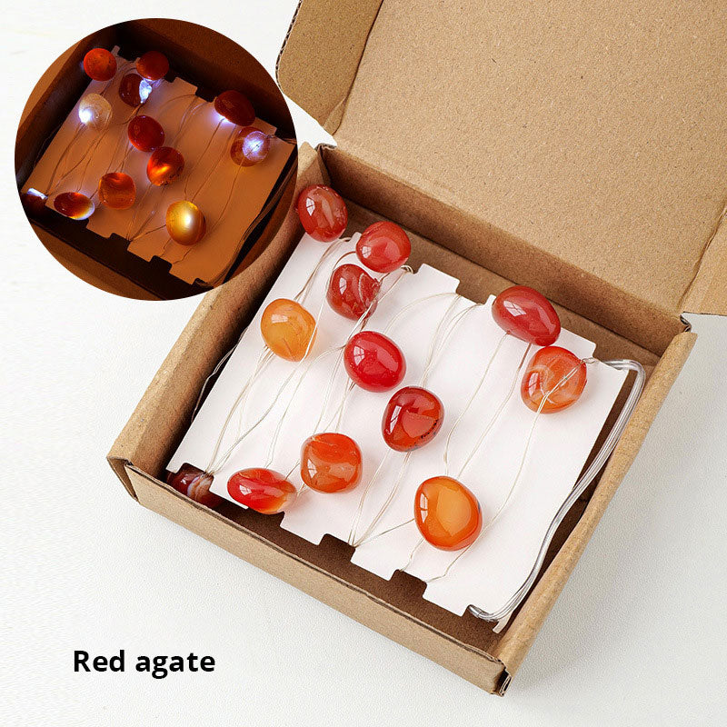 Natural Raw Stone - LED Light Strings - Multi Stone