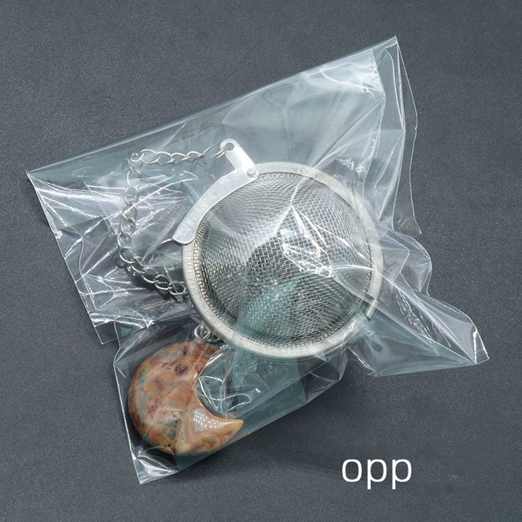 Moon Shape Crystal Stone Tea Filter With Chain