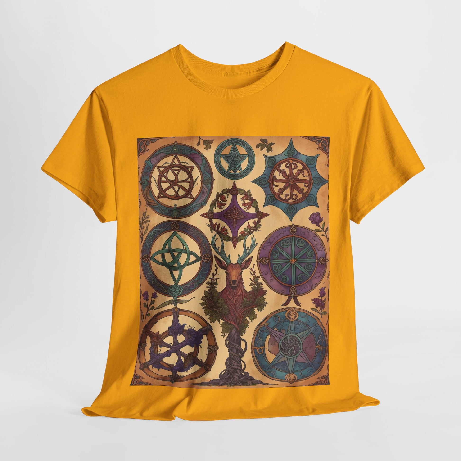 Mystical Art Unisex Heavy Cotton Tee, Trendy T-Shirt, Spiritual Vibes Tee, Gifting for Holidays, Everyday Wear