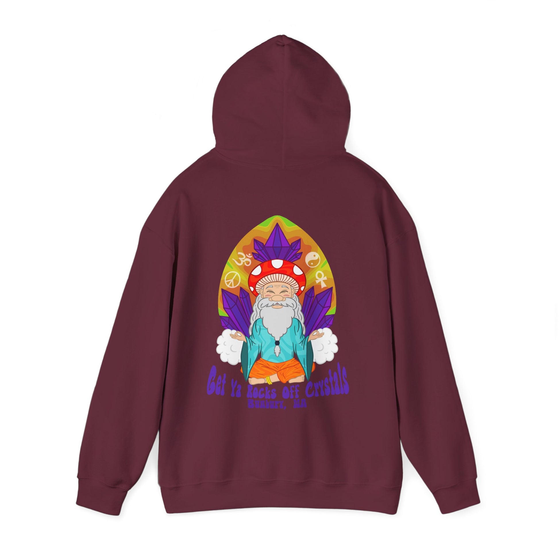 Vibrant Crysta Goblin l-Themed Unisex Hoodie - "Get Ya Rocks Off Crystals" Design