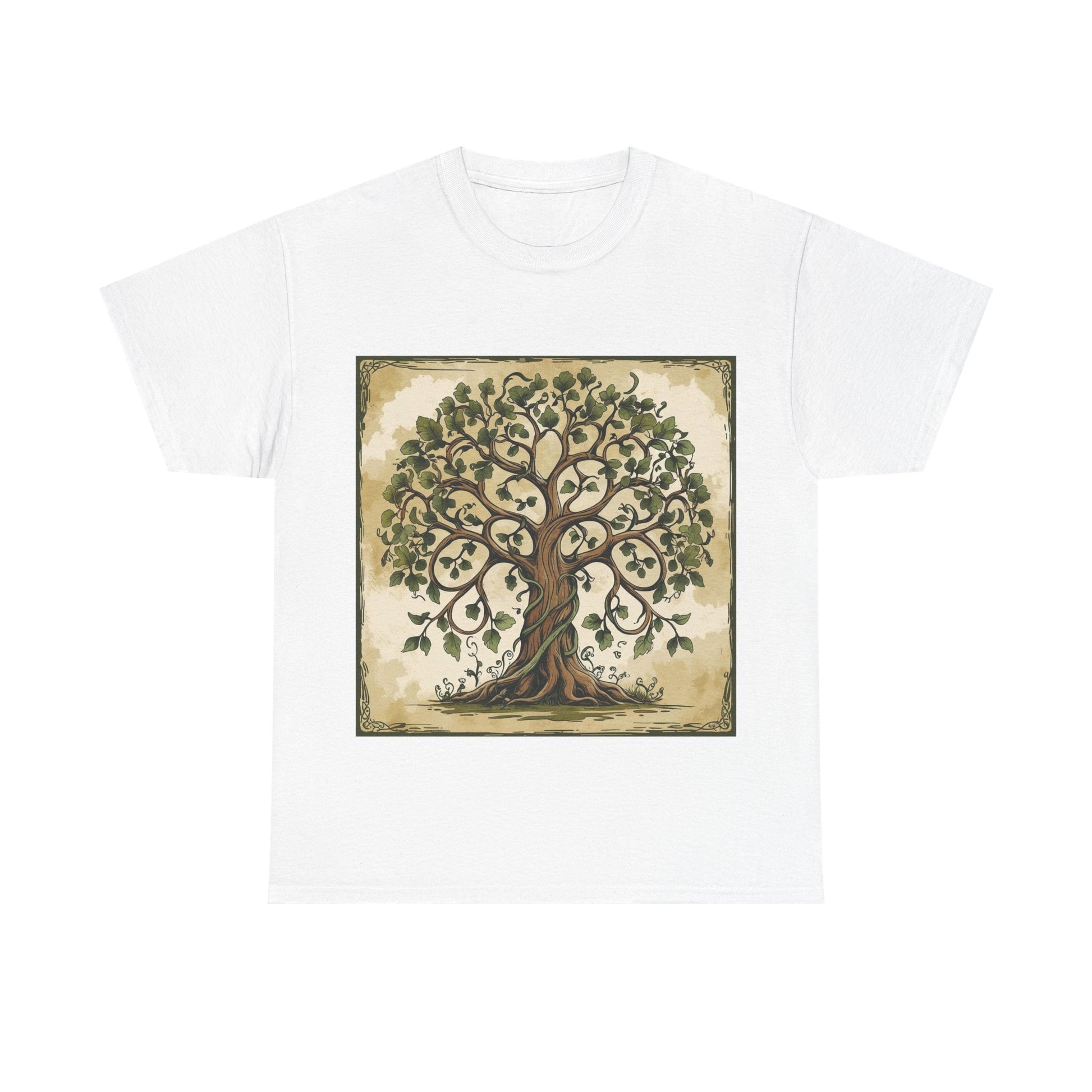 Unisex Heavy Cotton Tee with Nature and Crystal Designs, Bohemian T-Shirt, Tree of Life Tee, Gift for Yogis, Festival Apparel, [...]