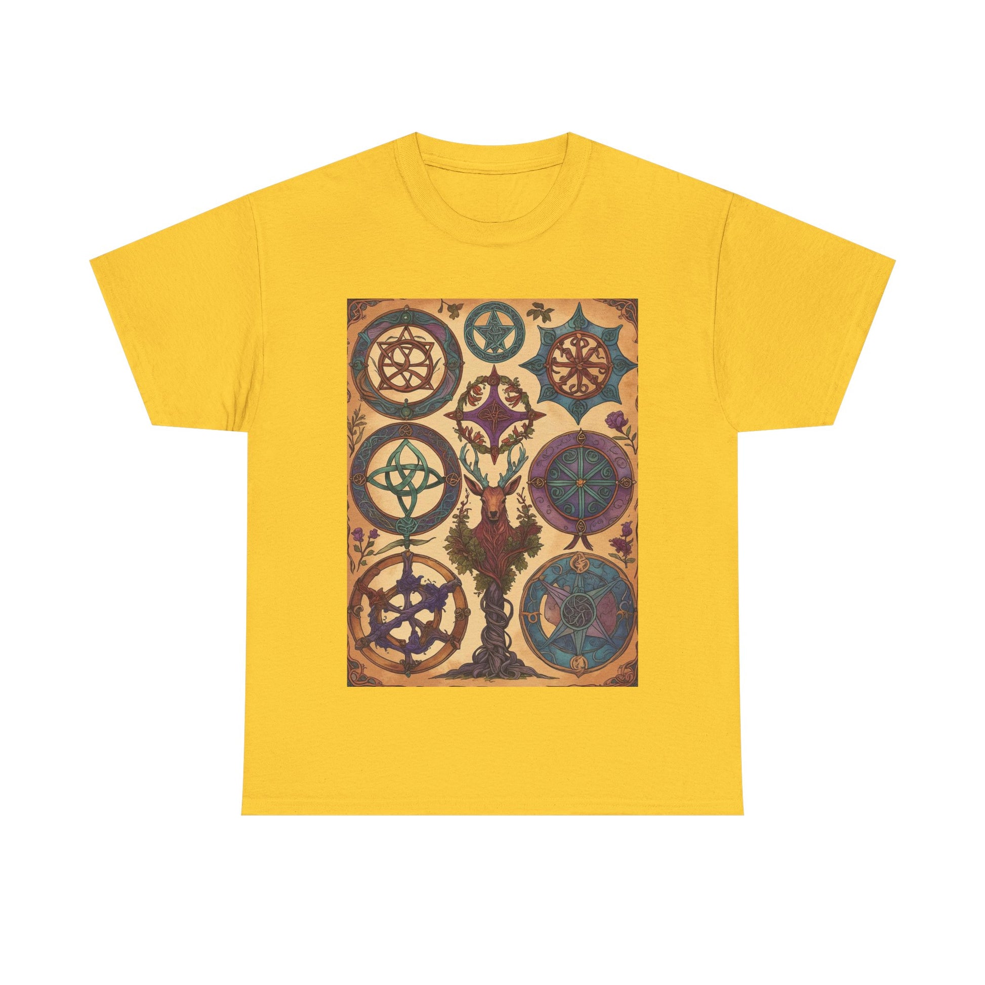 Mystical Art Unisex Heavy Cotton Tee, Trendy T-Shirt, Spiritual Vibes Tee, Gifting for Holidays, Everyday Wear