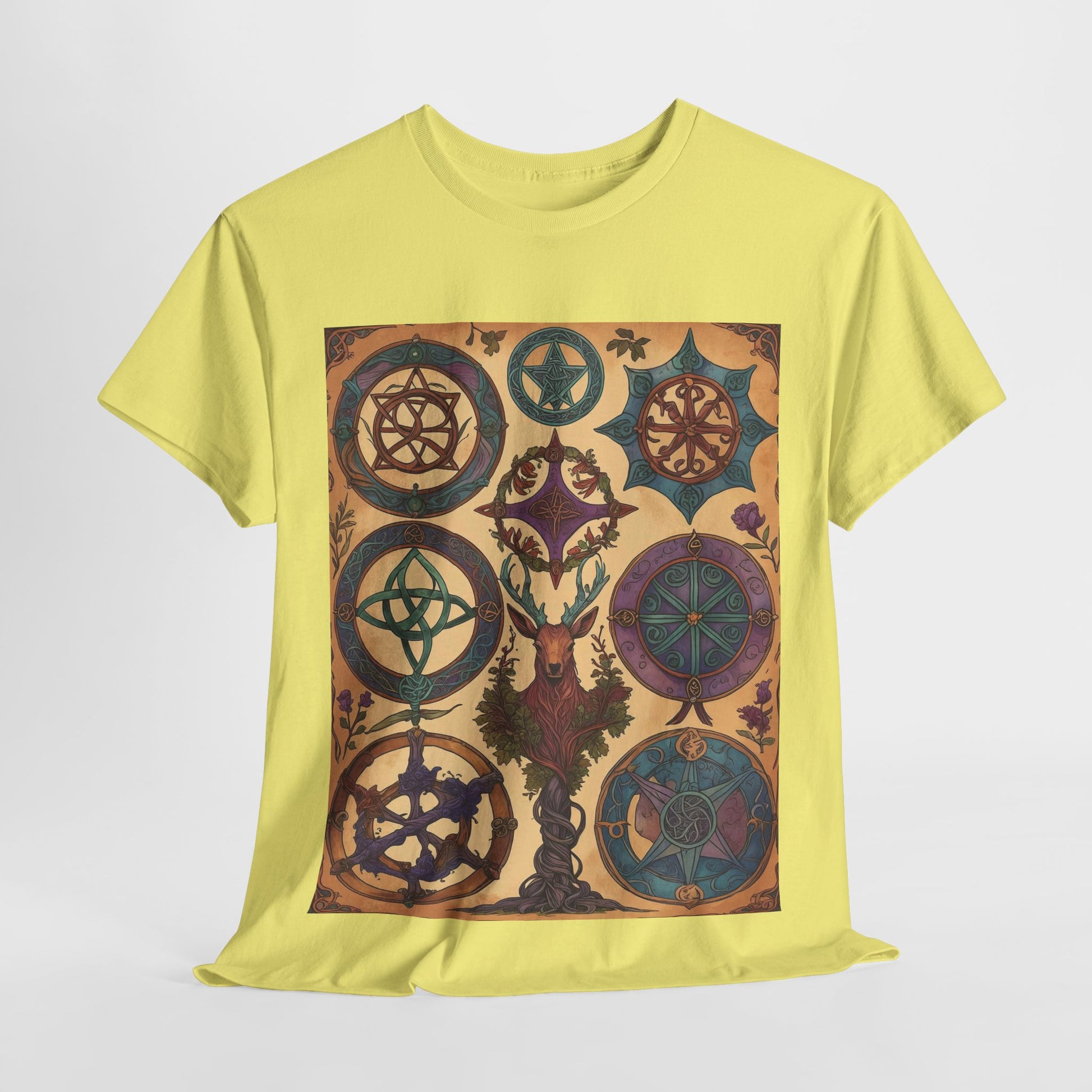 Mystical Art Unisex Heavy Cotton Tee, Trendy T-Shirt, Spiritual Vibes Tee, Gifting for Holidays, Everyday Wear