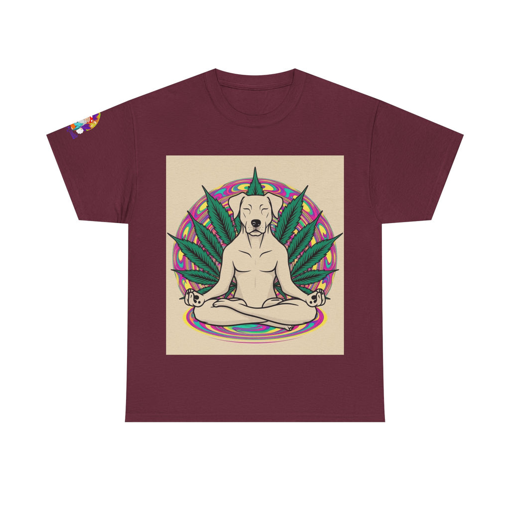 A Custom - Meditating Dog Unisex Heavy Cotton Tee - Chill Vibes Tee for Dog Lovers