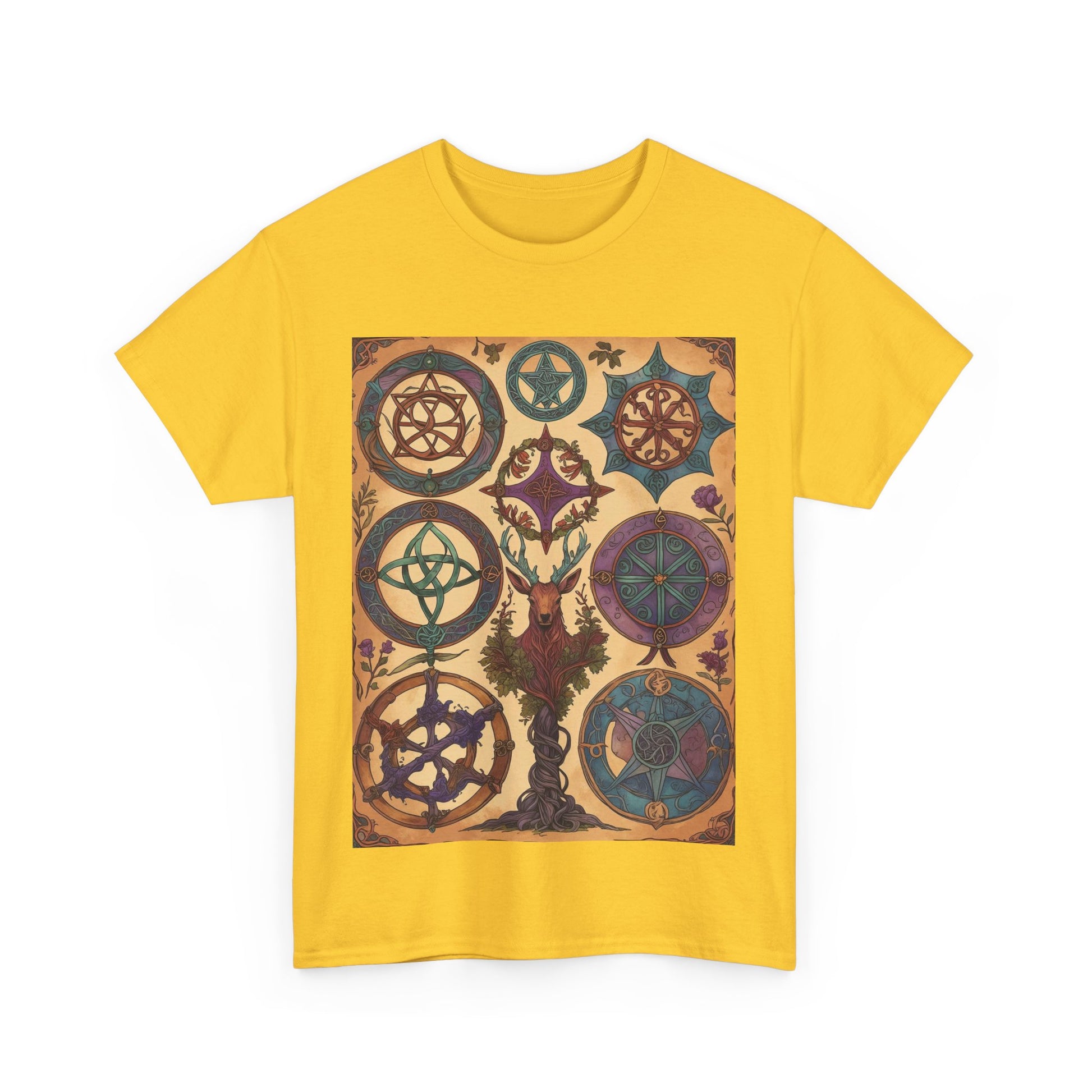 Mystical Art Unisex Heavy Cotton Tee, Trendy T-Shirt, Spiritual Vibes Tee, Gifting for Holidays, Everyday Wear