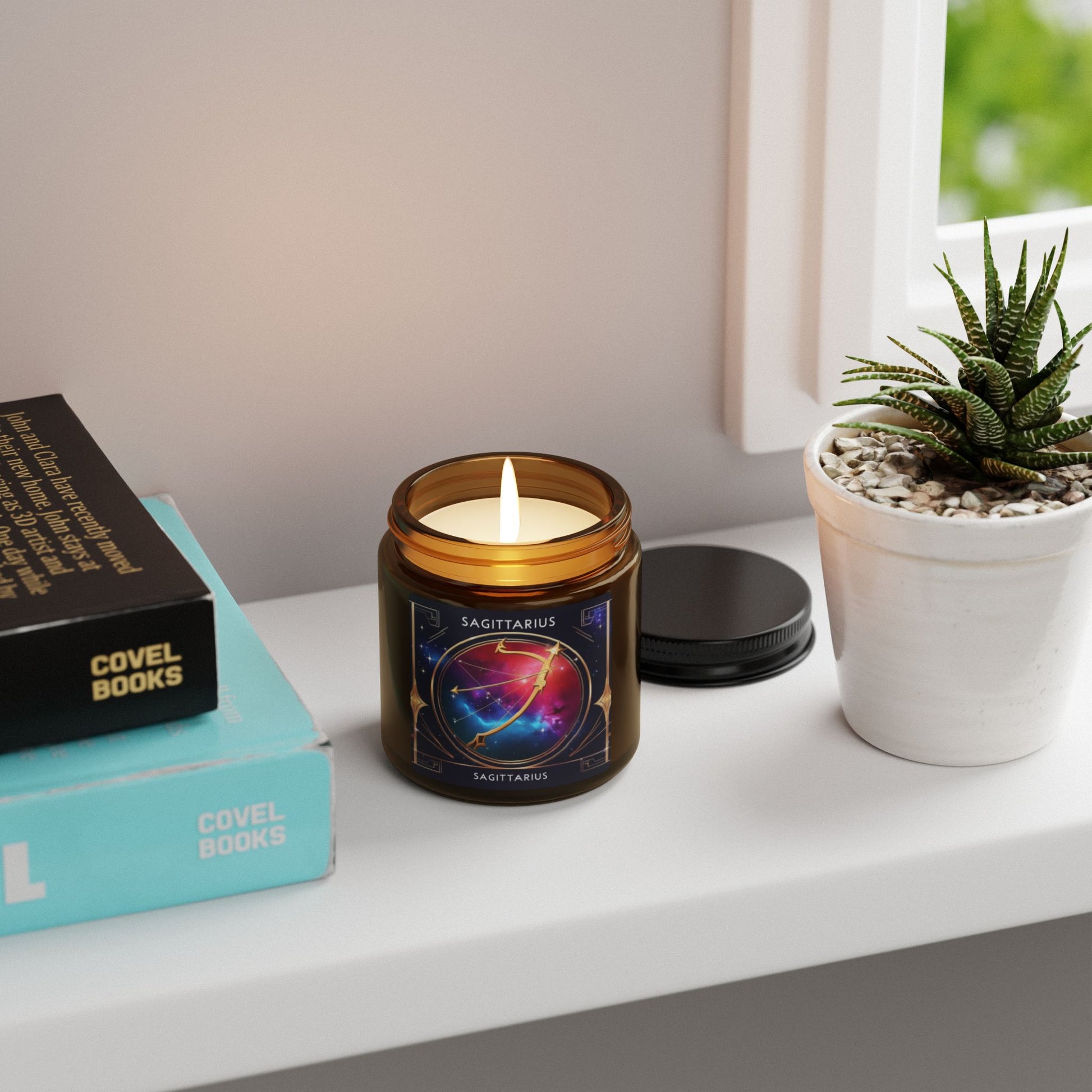 Sagittarius Scented Soy Candle | Zodiac Candle | Astrological Decor | Gift for Astrology Lovers | Amber Jar Candle