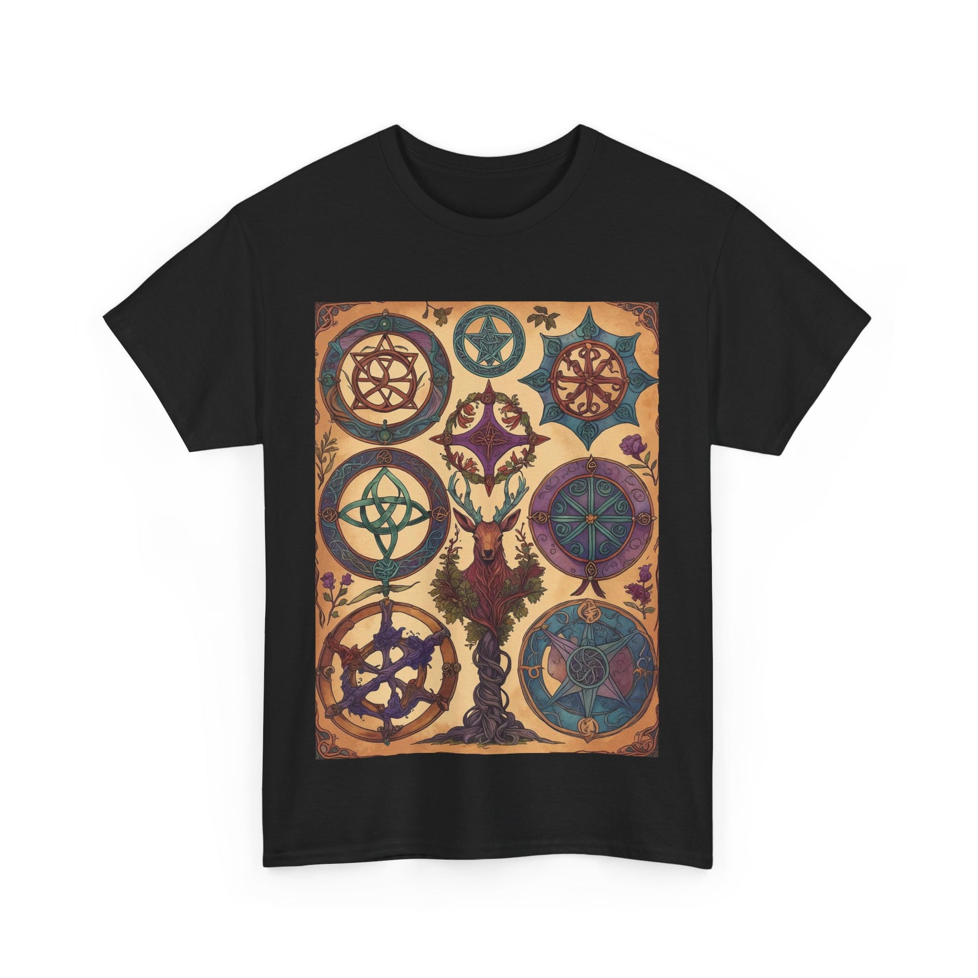 Mystical Art Unisex Heavy Cotton Tee, Trendy T-Shirt, Spiritual Vibes Tee, Gifting for Holidays, Everyday Wear