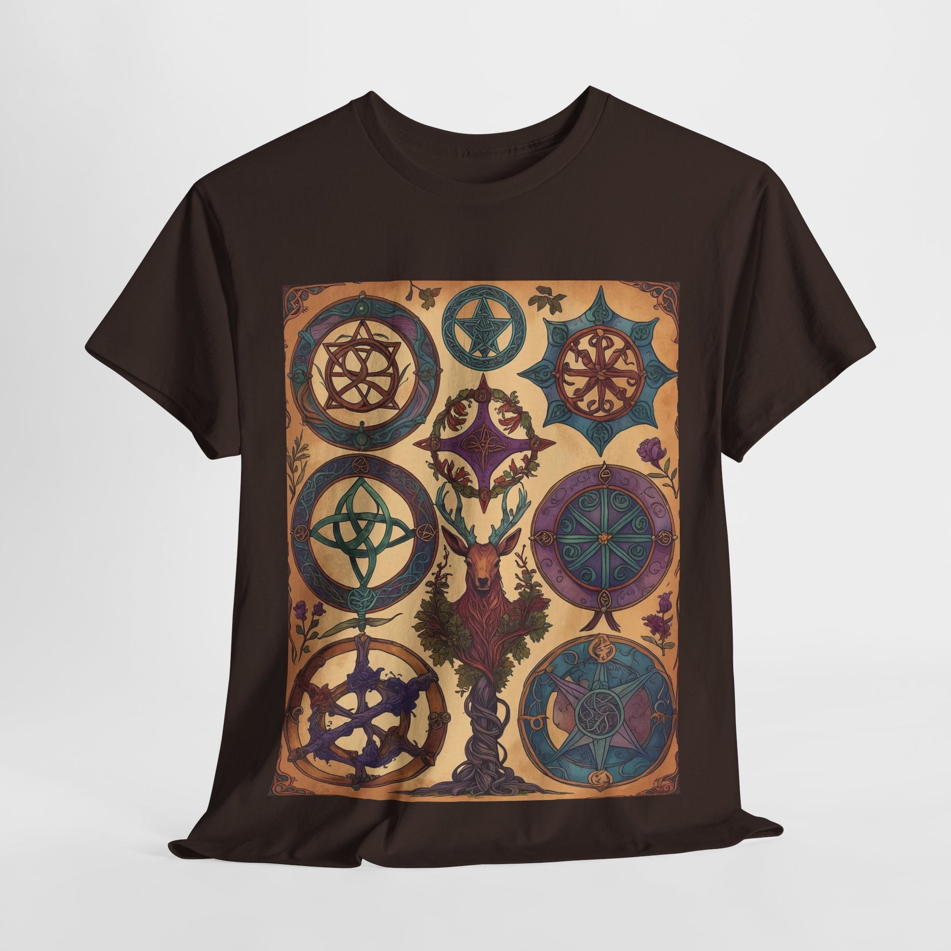 Mystical Art Unisex Heavy Cotton Tee, Trendy T-Shirt, Spiritual Vibes Tee, Gifting for Holidays, Everyday Wear