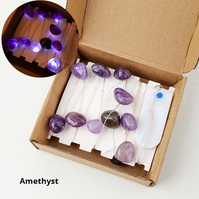Natural Raw Stone - LED Light Strings - Multi Stone