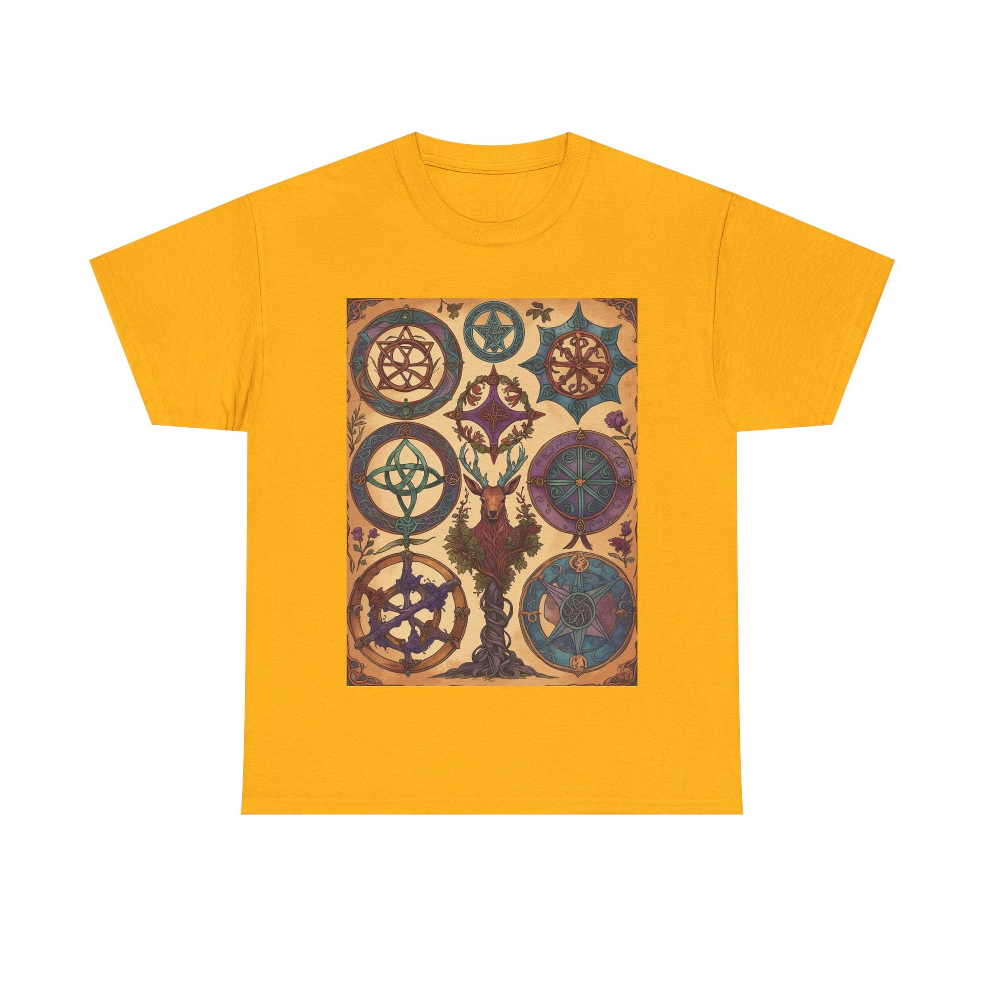 Mystical Art Unisex Heavy Cotton Tee, Trendy T-Shirt, Spiritual Vibes Tee, Gifting for Holidays, Everyday Wear
