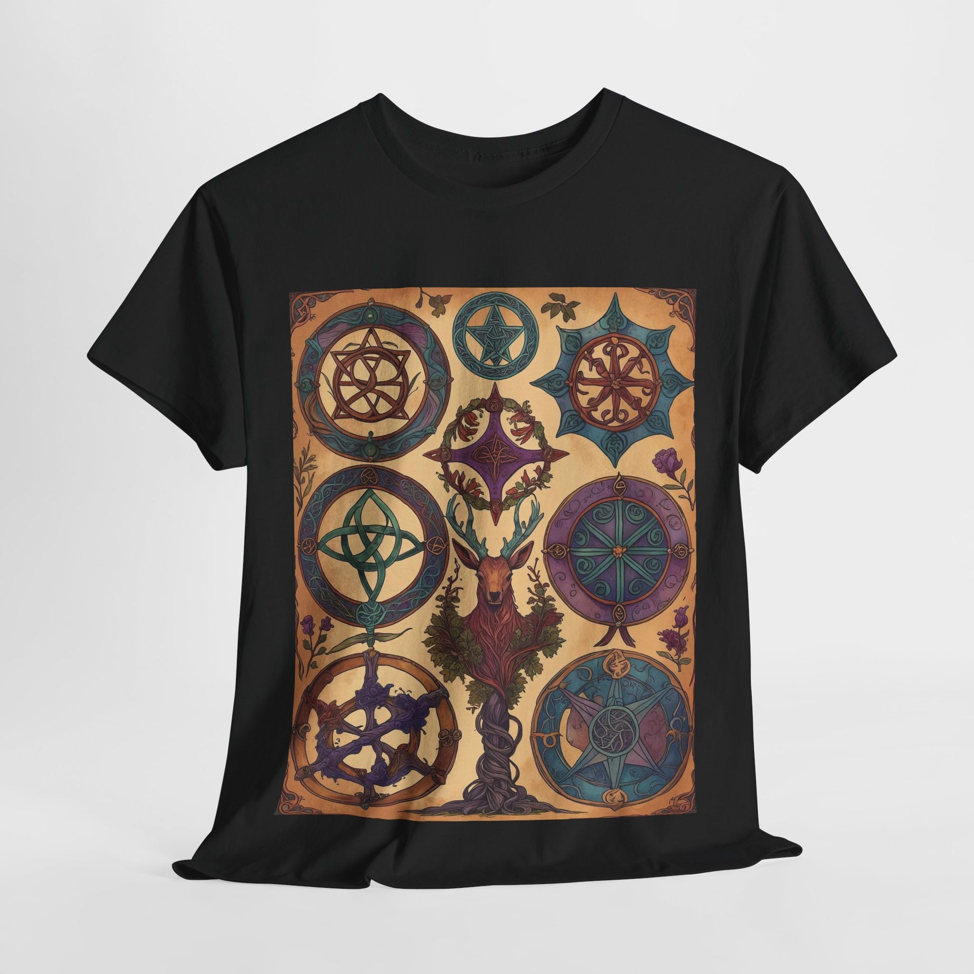 Mystical Art Unisex Heavy Cotton Tee, Trendy T-Shirt, Spiritual Vibes Tee, Gifting for Holidays, Everyday Wear
