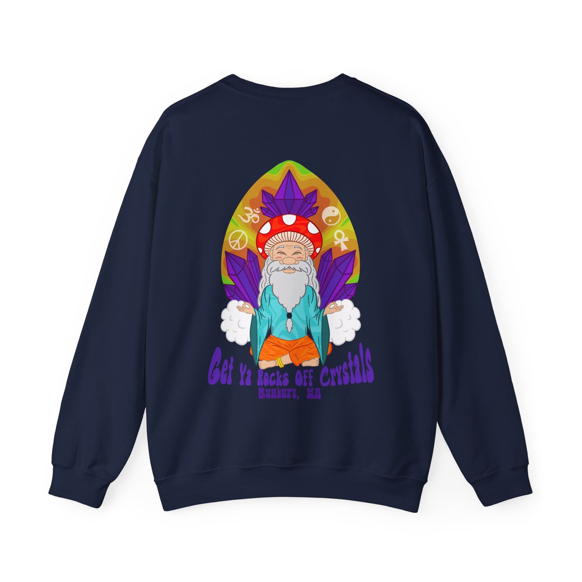 Trippy Blue Lotus Crewneck Sweatshirt - Psychedelic Unisex Jumper, Hippie Pullover, Spiritual Lotus Flower Sweatshirt.