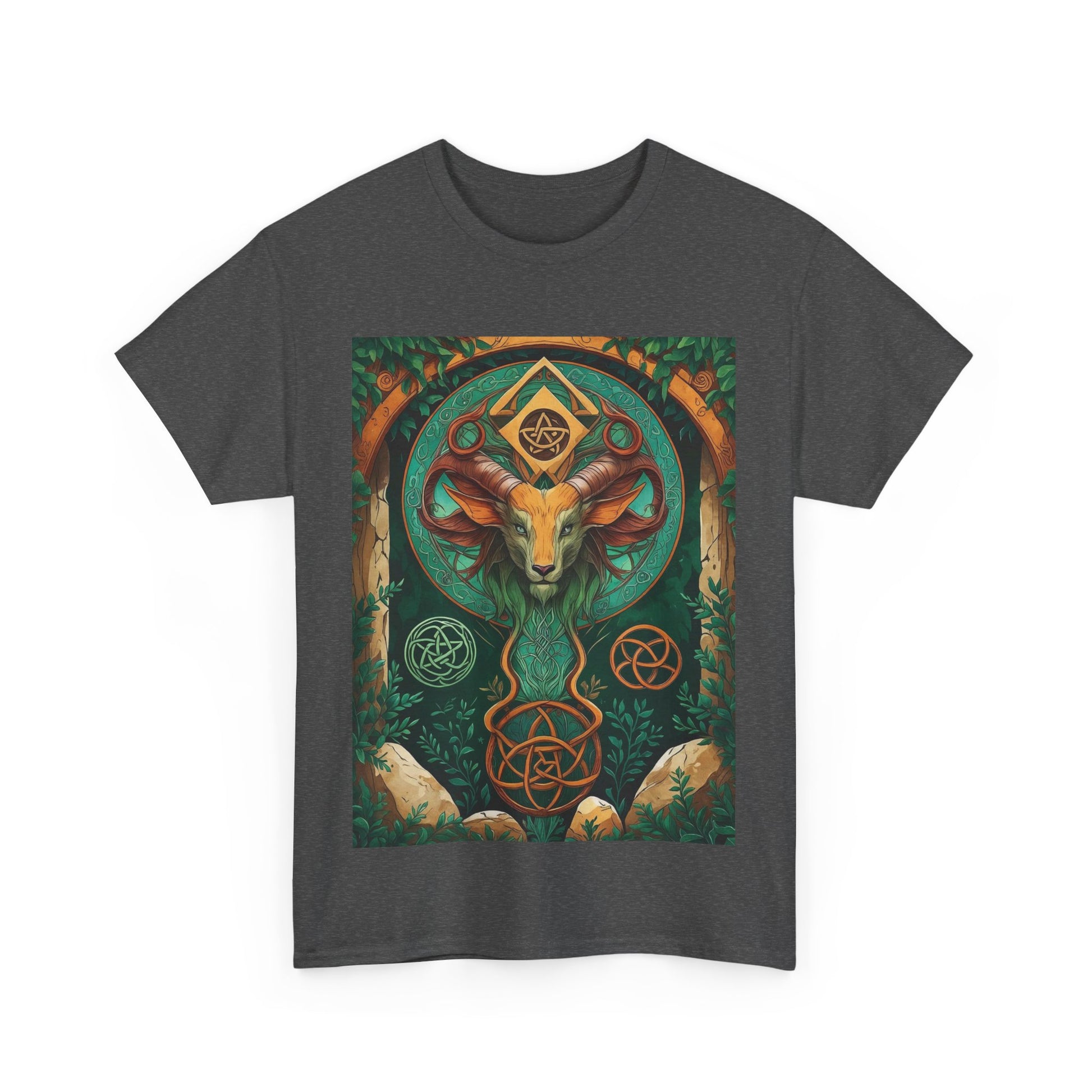 Mystical Graphic Tee, Unisex Heavy Cotton Tee, Bohemian Style Shirt, Gift for Spirituality, Witchy Fashion, Crystal Lover T-Shirt
