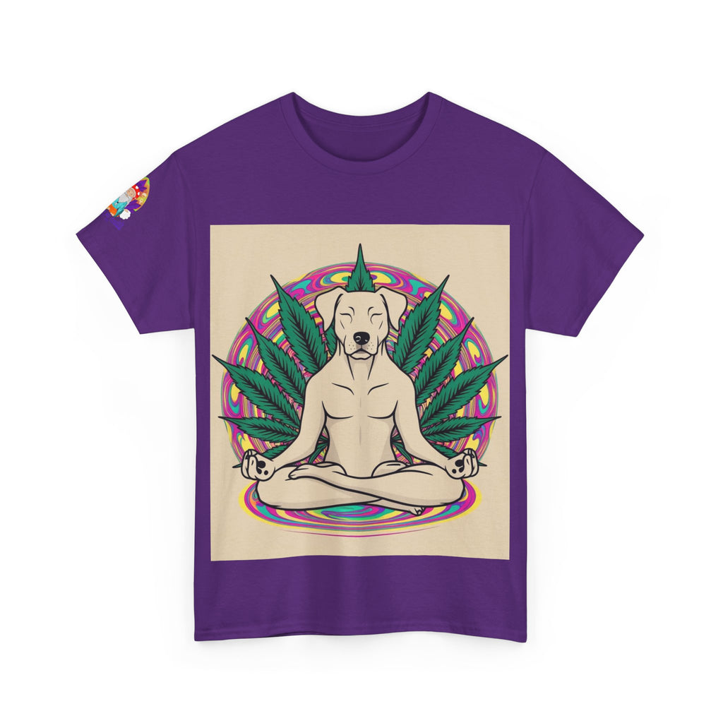 A Custom - Meditating Dog Unisex Heavy Cotton Tee - Chill Vibes Tee for Dog Lovers