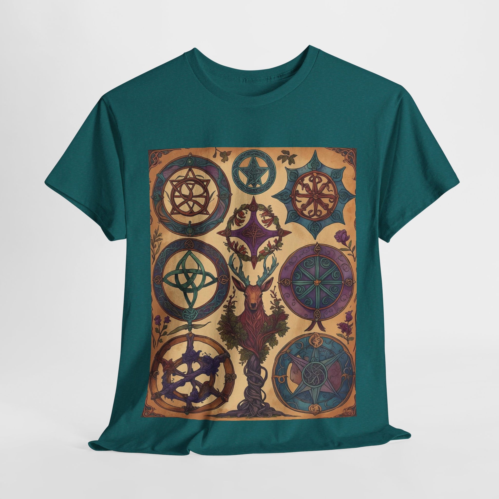 Mystical Art Unisex Heavy Cotton Tee, Trendy T-Shirt, Spiritual Vibes Tee, Gifting for Holidays, Everyday Wear