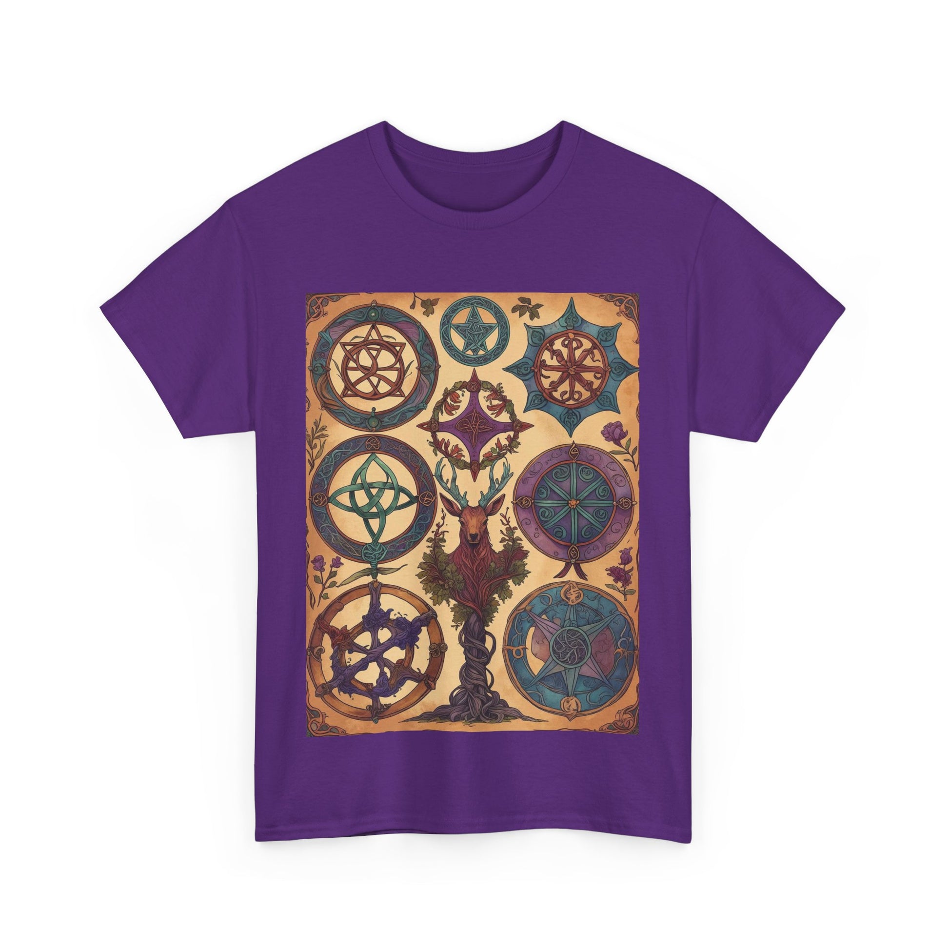 Mystical Art Unisex Heavy Cotton Tee, Trendy T-Shirt, Spiritual Vibes Tee, Gifting for Holidays, Everyday Wear