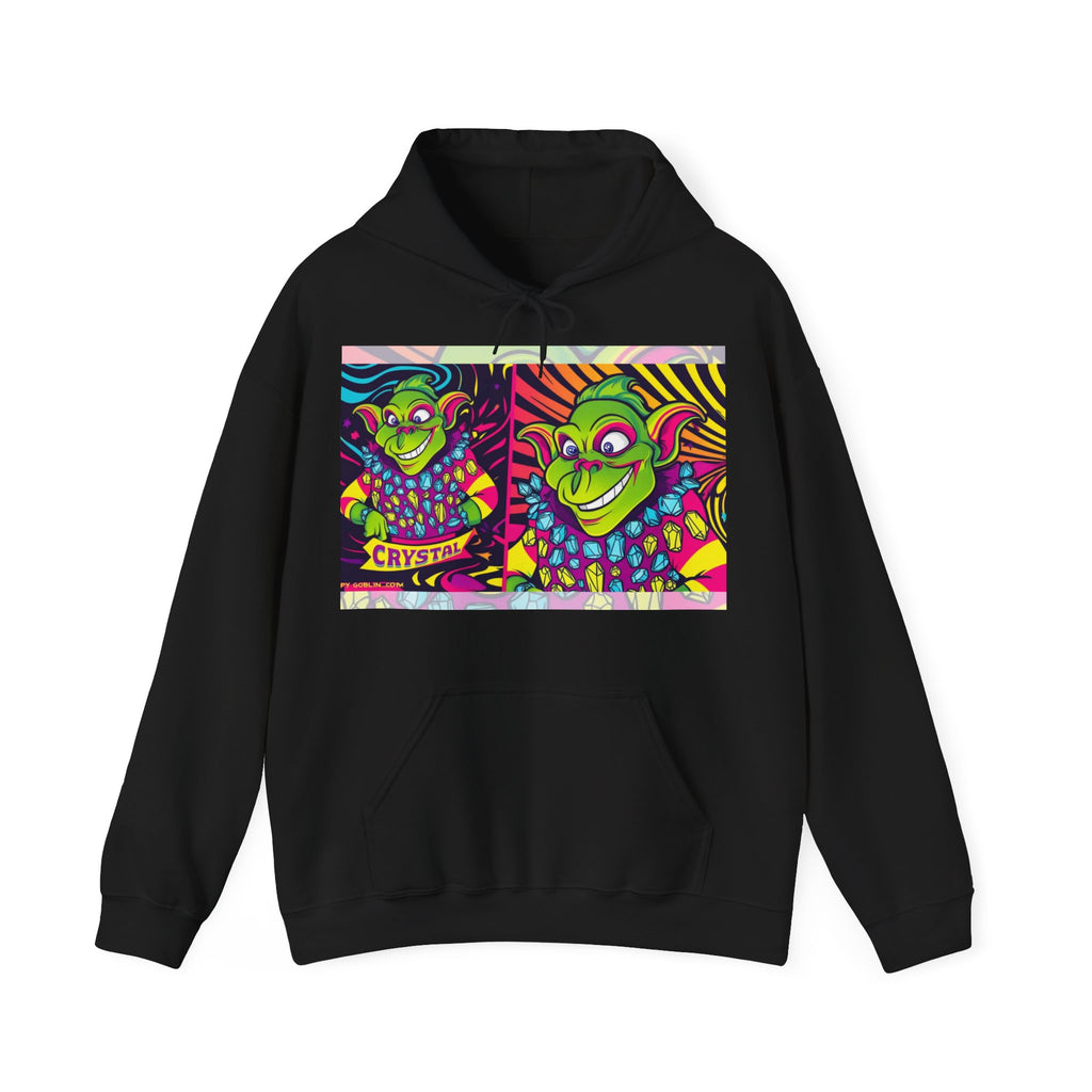 A Custom - Vibrant Crysta Goblin l-Themed Unisex Hoodie - "Get Ya Rocks Off Crystals" Design