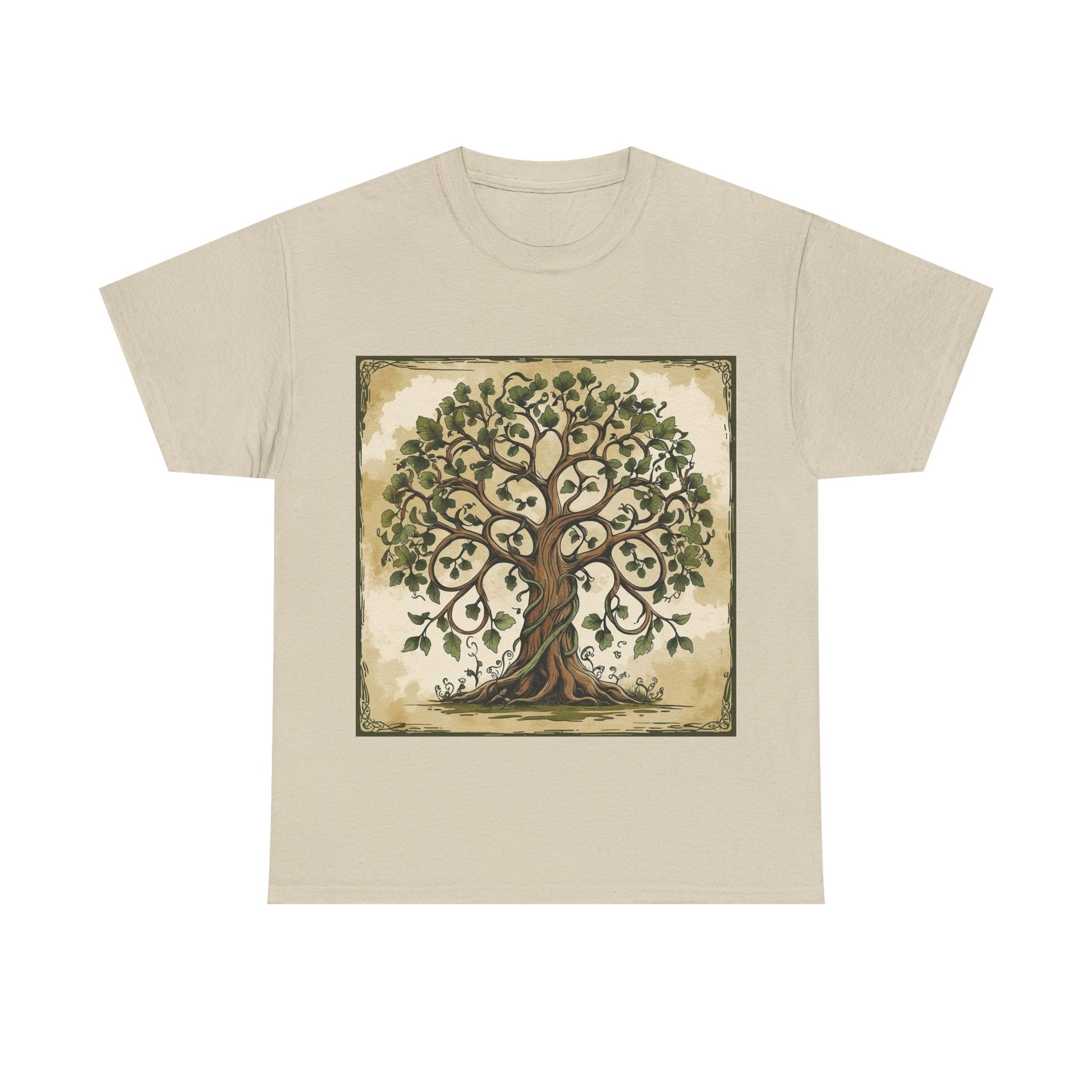 Unisex Heavy Cotton Tee with Nature and Crystal Designs, Bohemian T-Shirt, Tree of Life Tee, Gift for Yogis, Festival Apparel, [...]