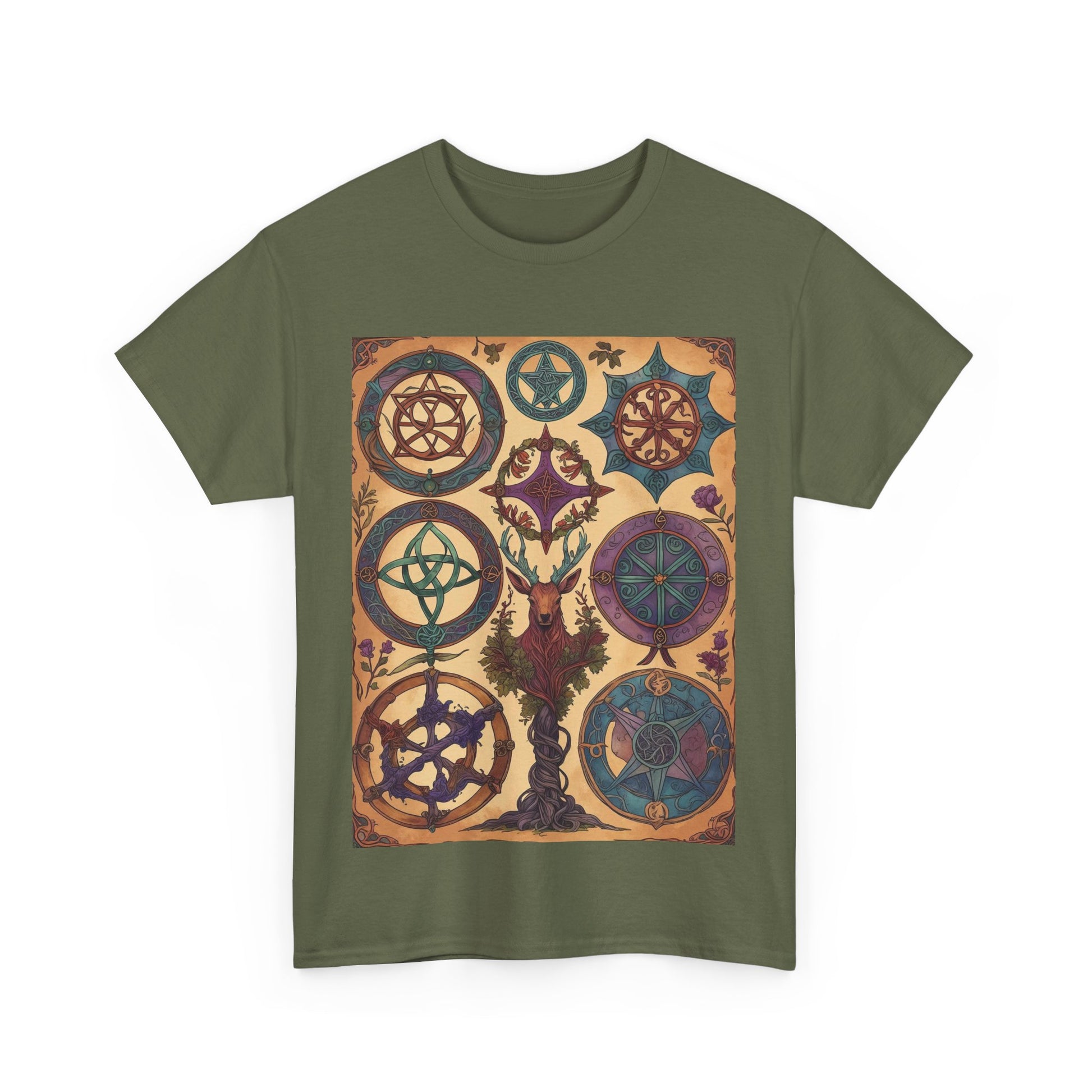 Mystical Art Unisex Heavy Cotton Tee, Trendy T-Shirt, Spiritual Vibes Tee, Gifting for Holidays, Everyday Wear