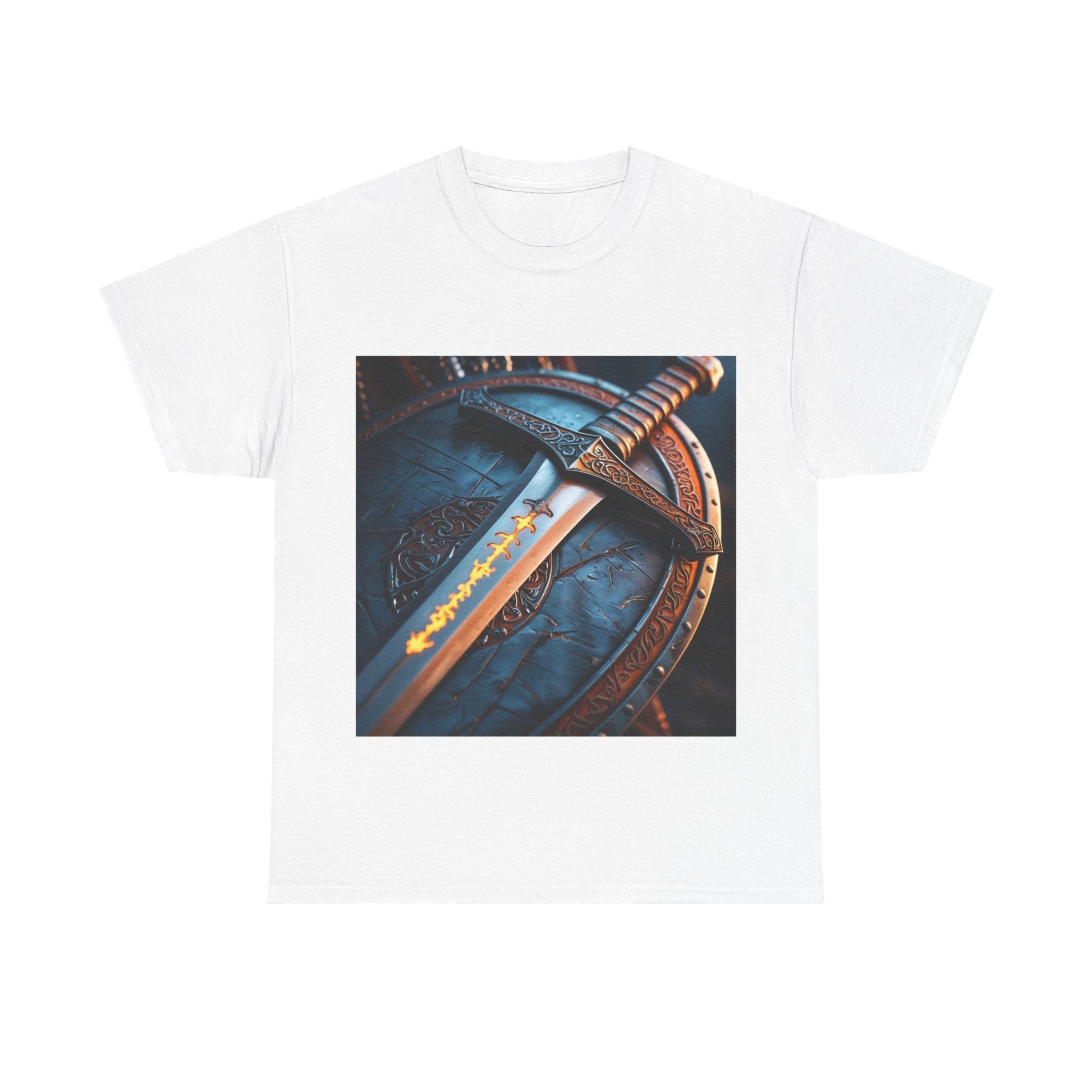 Epic Adventure Tee: Retro Sword & Crystal Design for Fantasy Lovers, Unisex Shirt, Gifts for Gamers, Casual Wear, Adventure Apparel