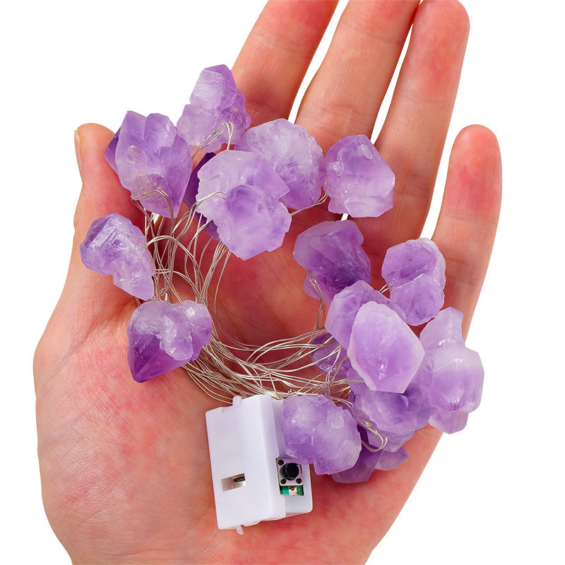 Natural Raw Stone - LED Light Strings - Multi Stone