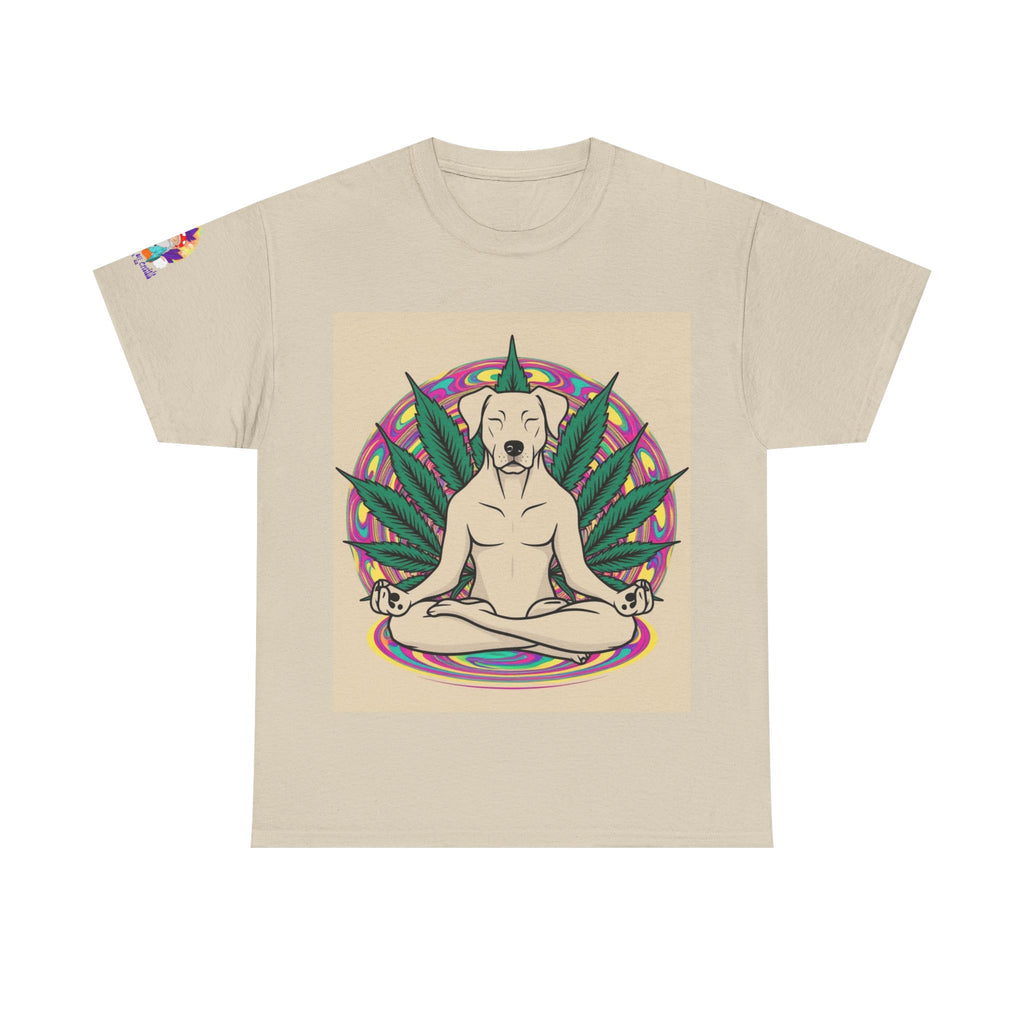 A Custom - Meditating Dog Unisex Heavy Cotton Tee - Chill Vibes Tee for Dog Lovers
