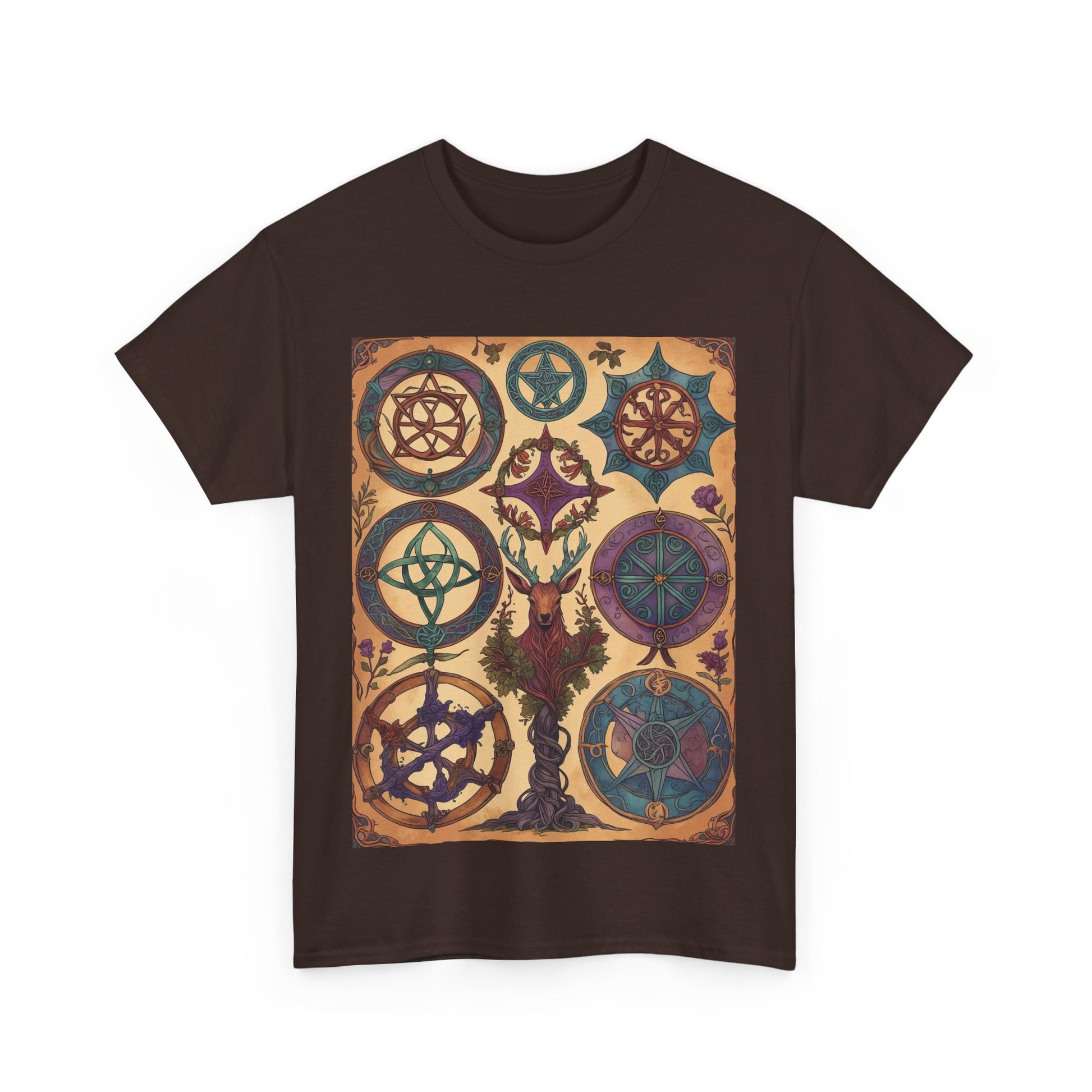 Mystical Art Unisex Heavy Cotton Tee, Trendy T-Shirt, Spiritual Vibes Tee, Gifting for Holidays, Everyday Wear