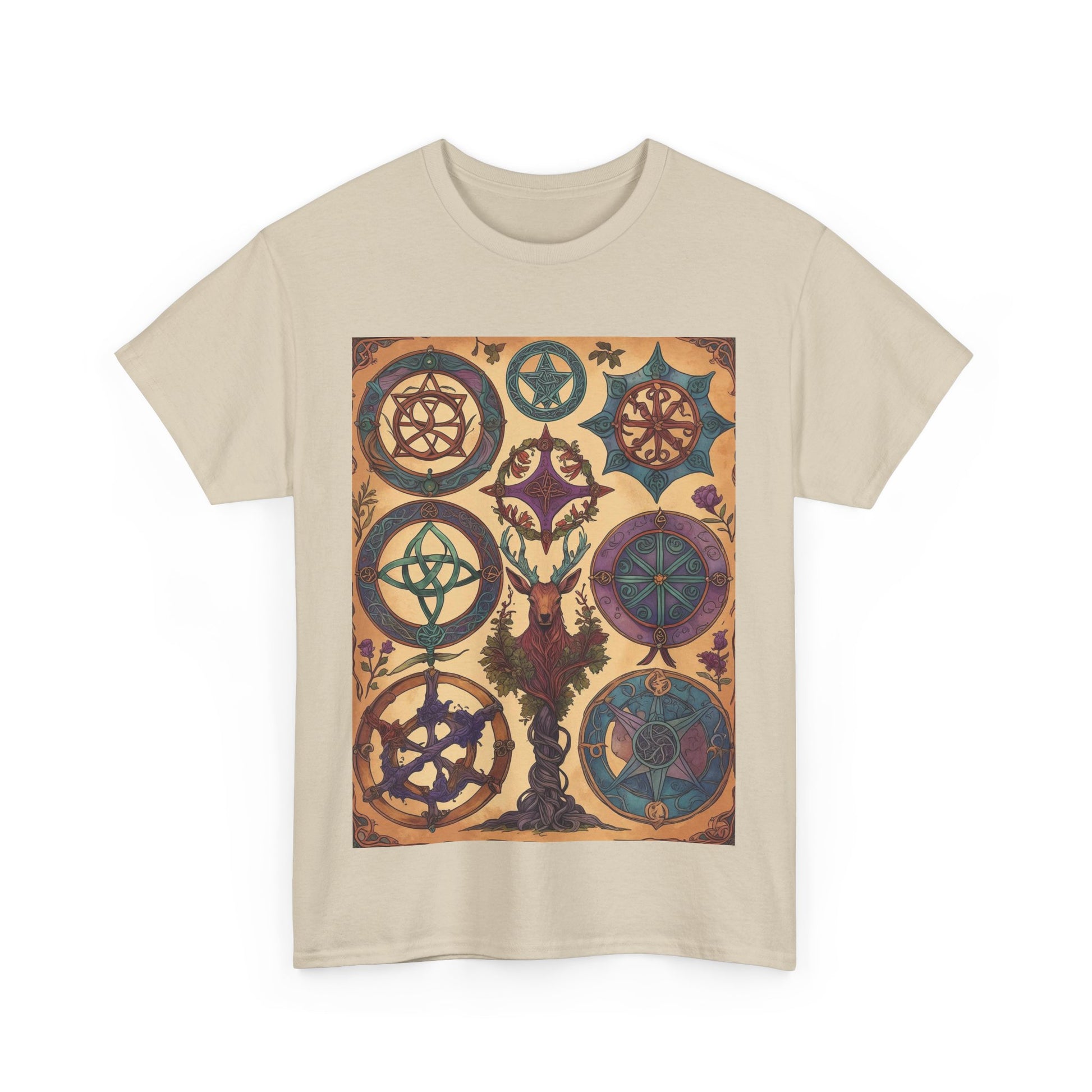 Mystical Art Unisex Heavy Cotton Tee, Trendy T-Shirt, Spiritual Vibes Tee, Gifting for Holidays, Everyday Wear