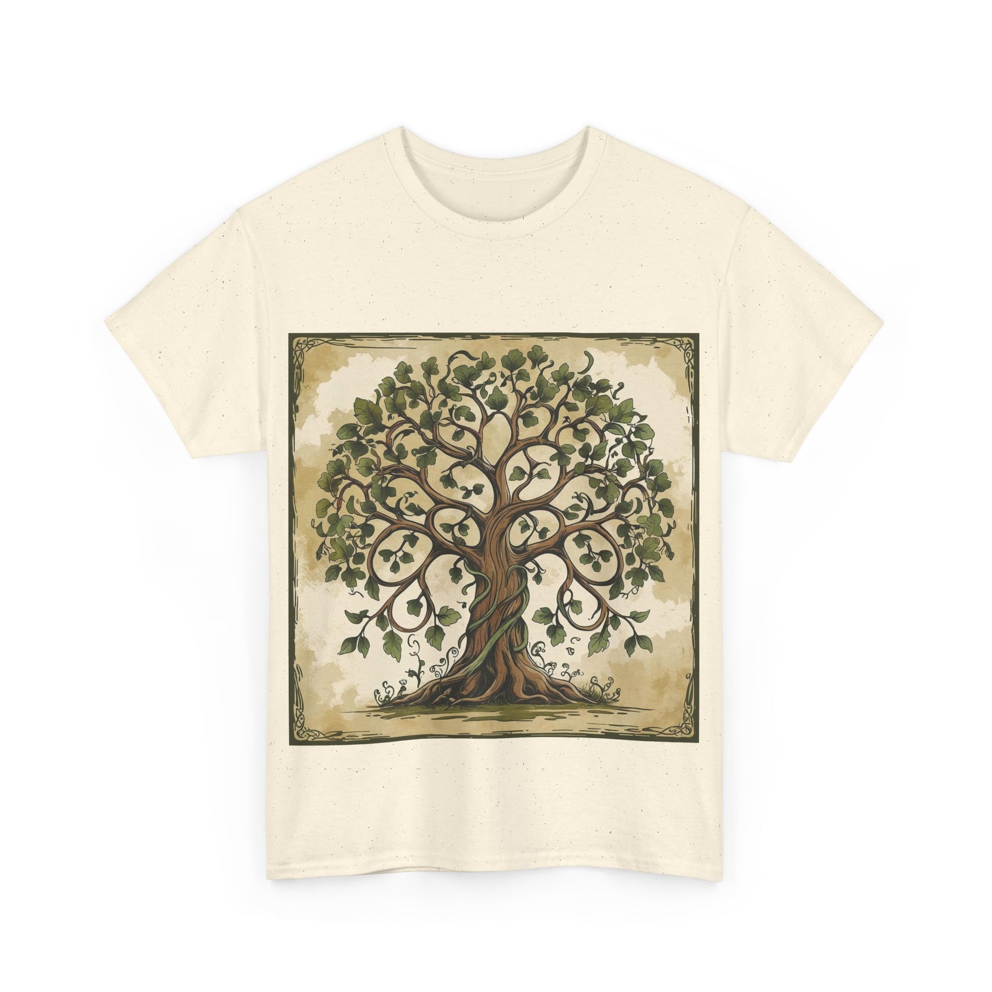 Unisex Heavy Cotton Tee with Nature and Crystal Designs, Bohemian T-Shirt, Tree of Life Tee, Gift for Yogis, Festival Apparel, [...]