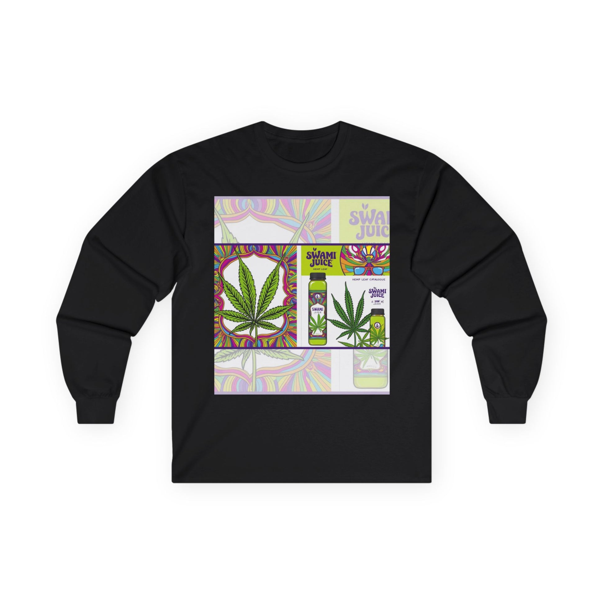 Vibrant Long Sleeve Tee, Cannabis Art, Streetwear, Spiritual Gifts, Festival Wear, Customizable Shirt