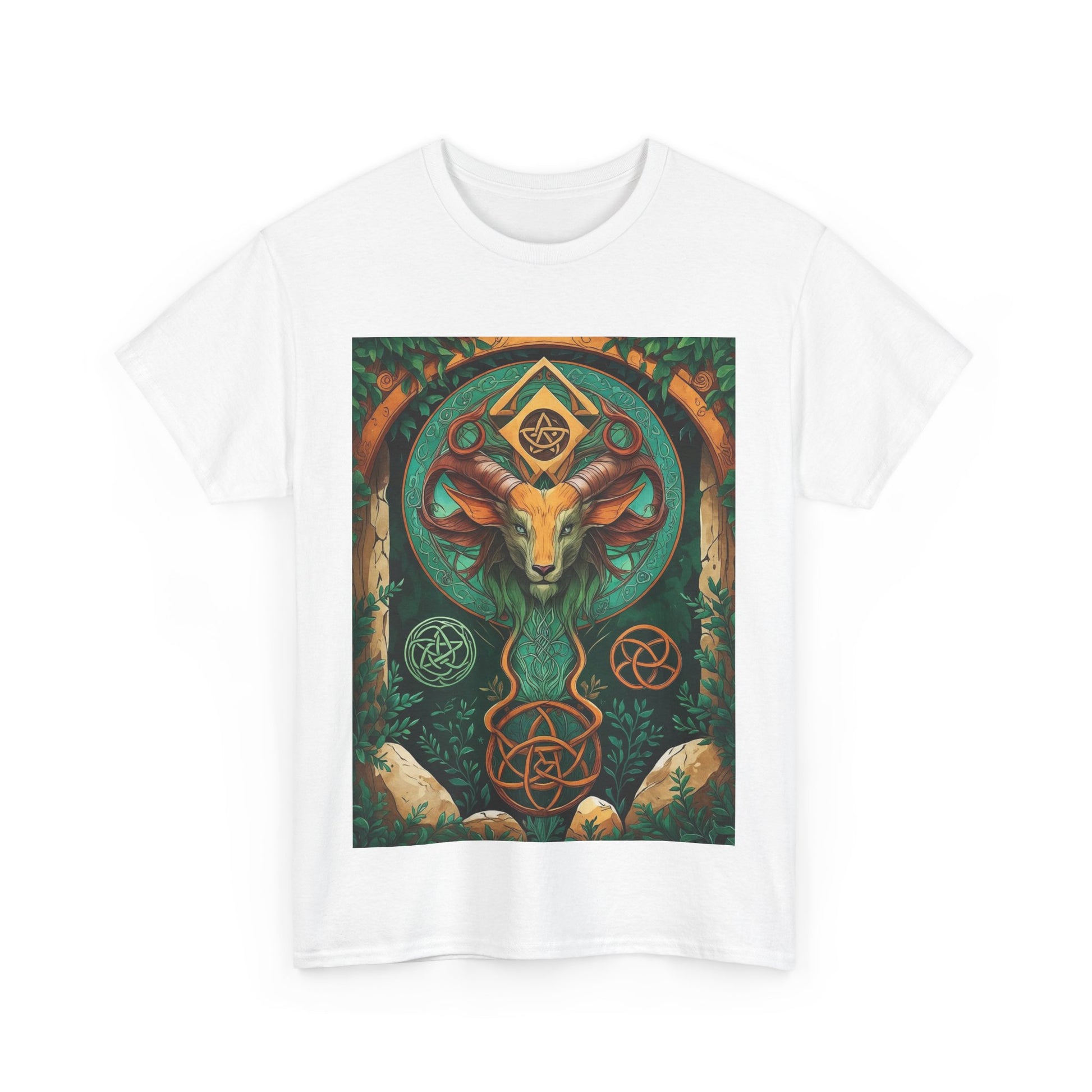 Mystical Graphic Tee, Unisex Heavy Cotton Tee, Bohemian Style Shirt, Gift for Spirituality, Witchy Fashion, Crystal Lover T-Shirt
