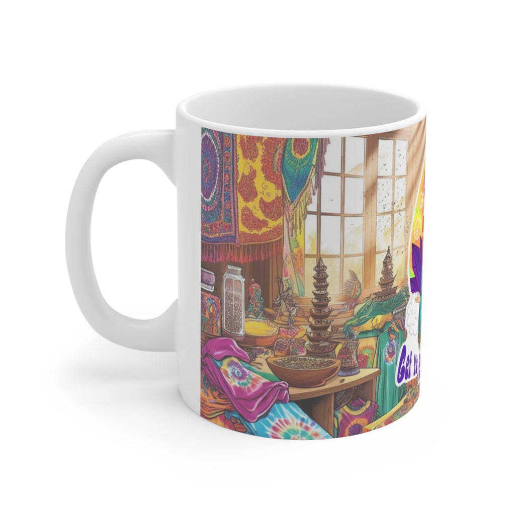 Hippy crystal shop, new-age ceramic coffee cup, 11oz, 15oz. Alternative: Boho vibes